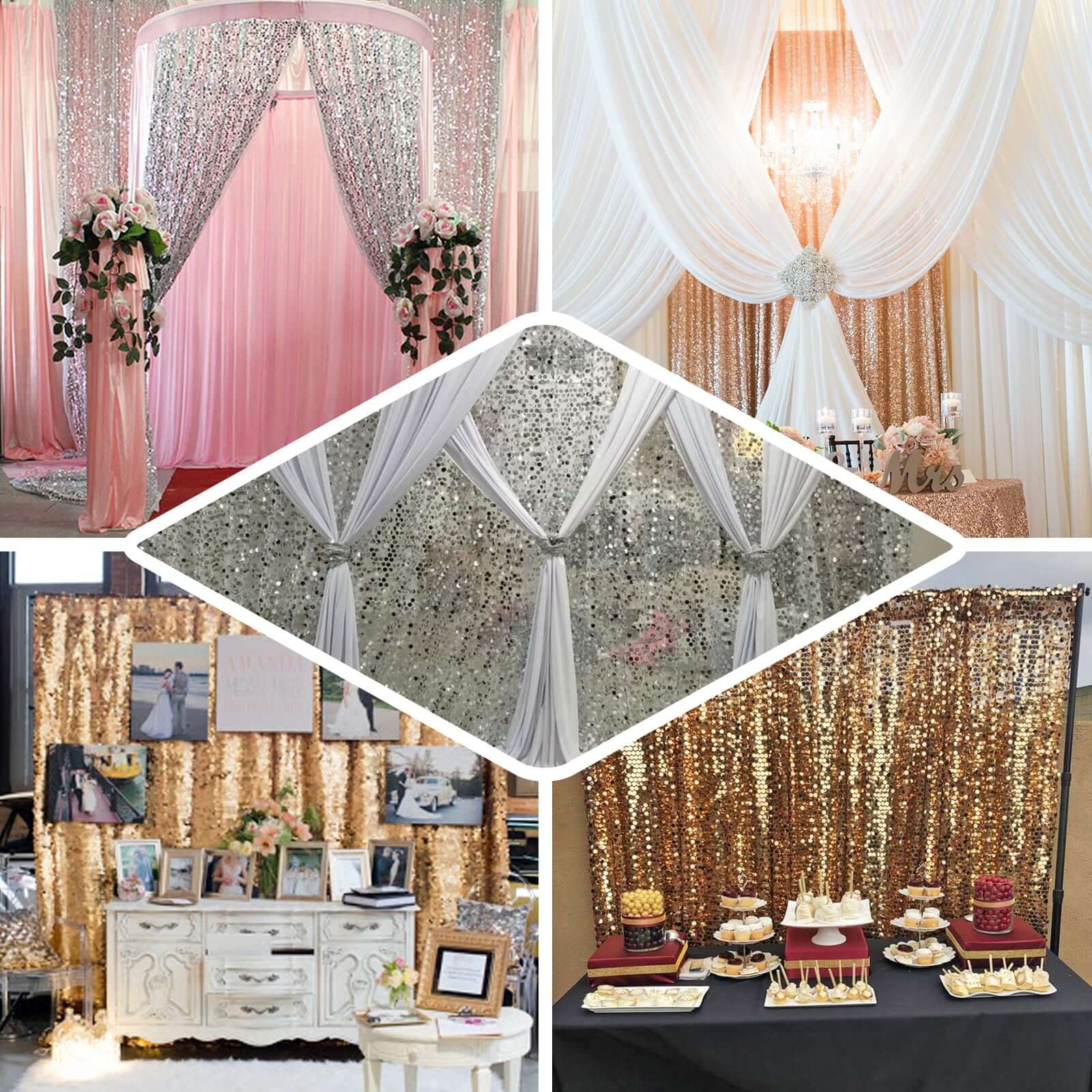 Gold Big Payette Sequin Divider Backdrop Curtain, Event Background Drapery Panel - 20ftx10ft - Image 5