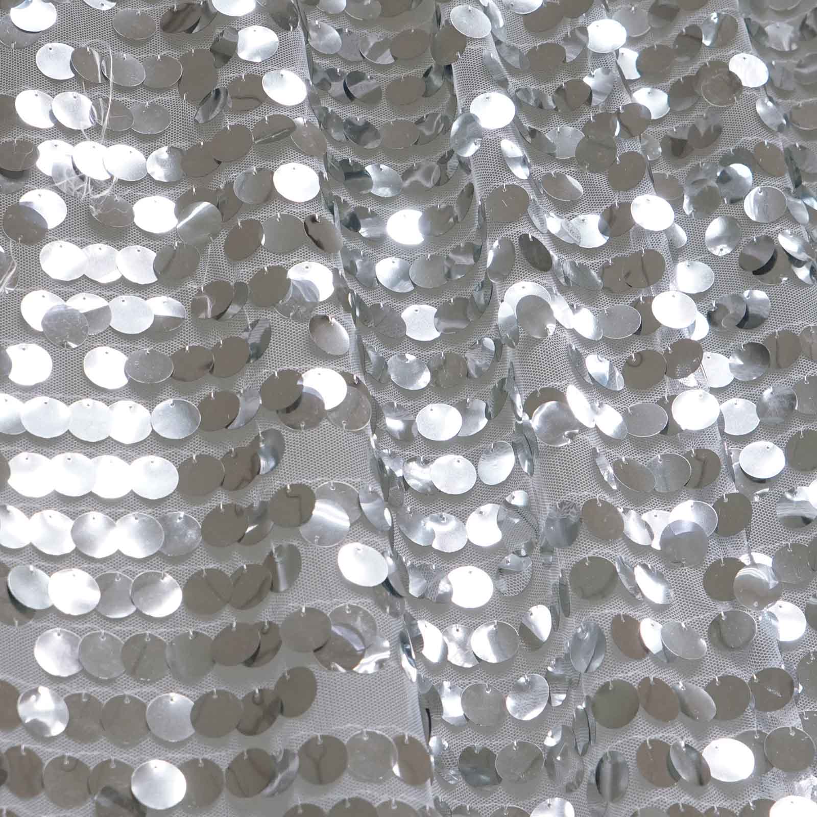 Silver Big Payette Sequin Divider Backdrop Curtain, Event Background Drapery Panel - 20ftx10ft - Image 7