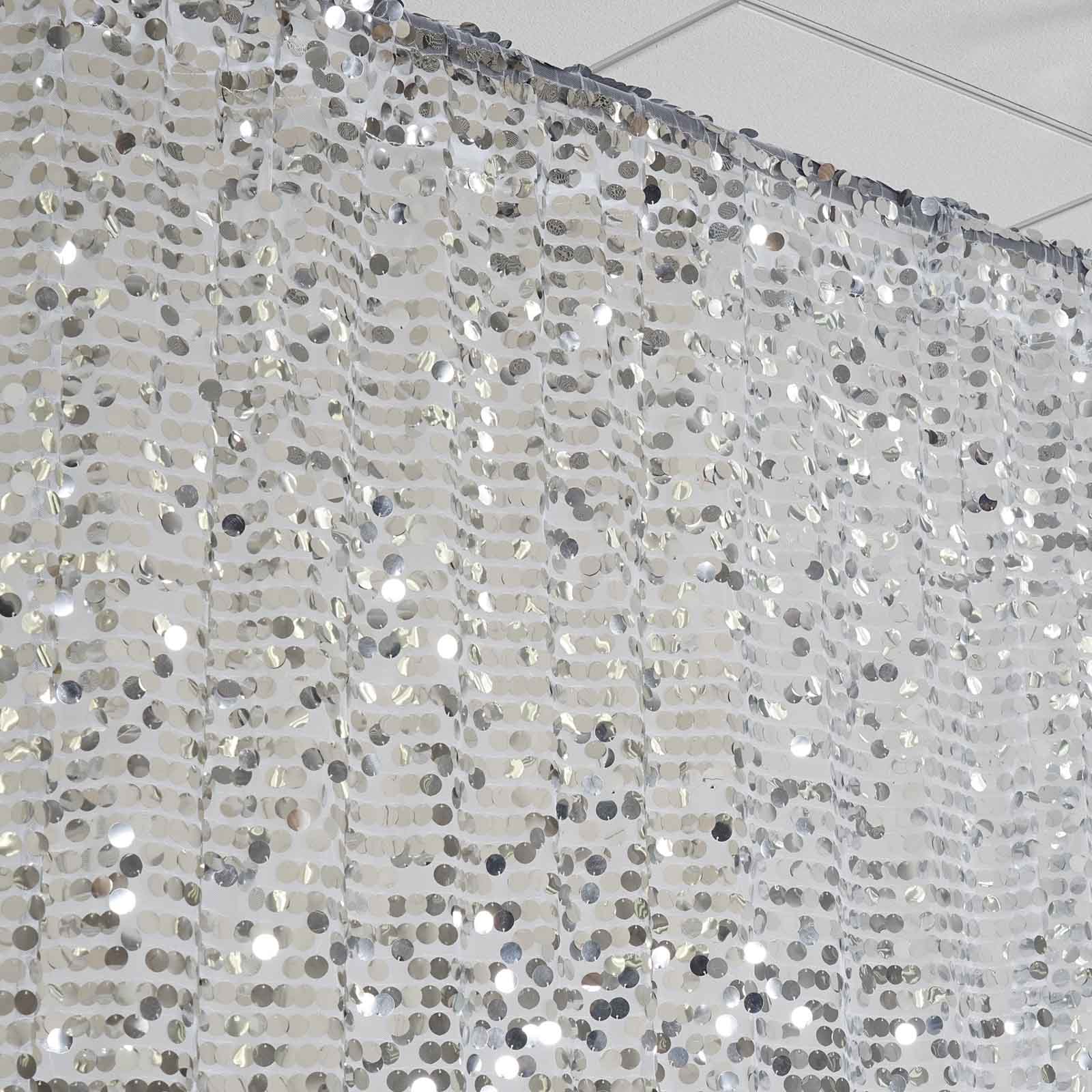 Silver Big Payette Sequin Divider Backdrop Curtain, Event Background Drapery Panel - 20ftx10ft - Image 8
