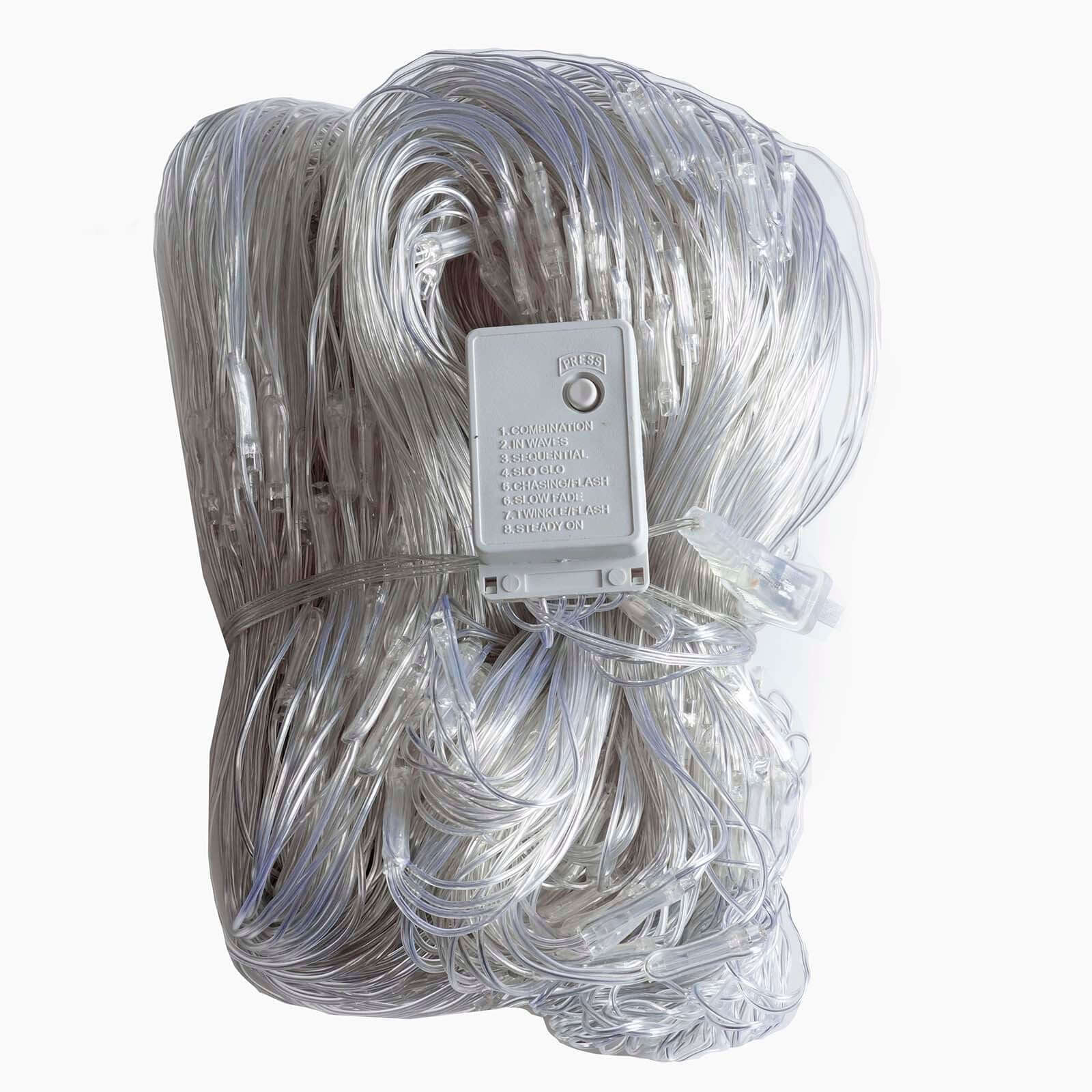 White 600 LED Fish Net Lights, Fairy String Lights With 8 Modes 20ftx10ft - Image 3