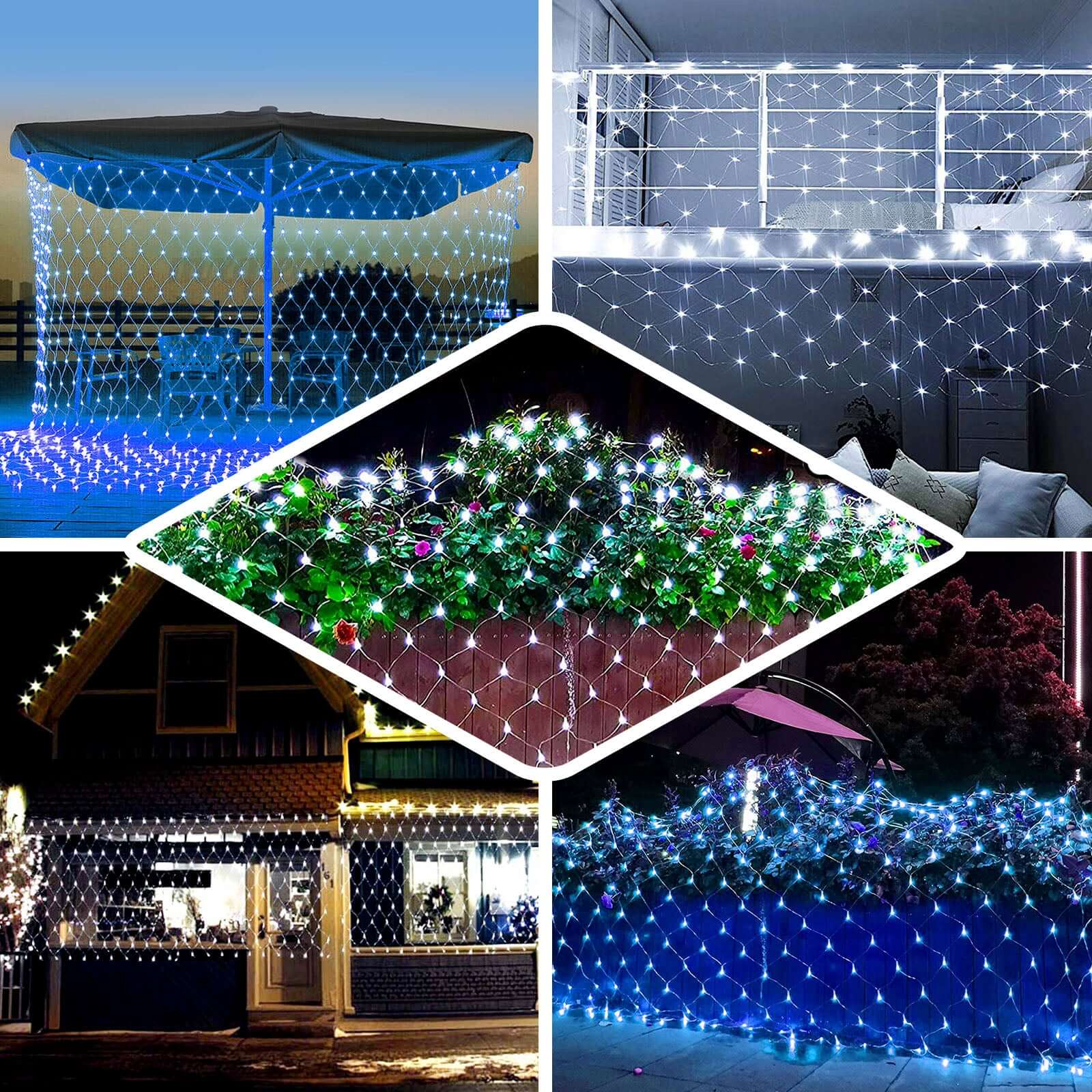 White 600 LED Fish Net Lights, Fairy String Lights With 8 Modes 20ftx10ft - Image 5