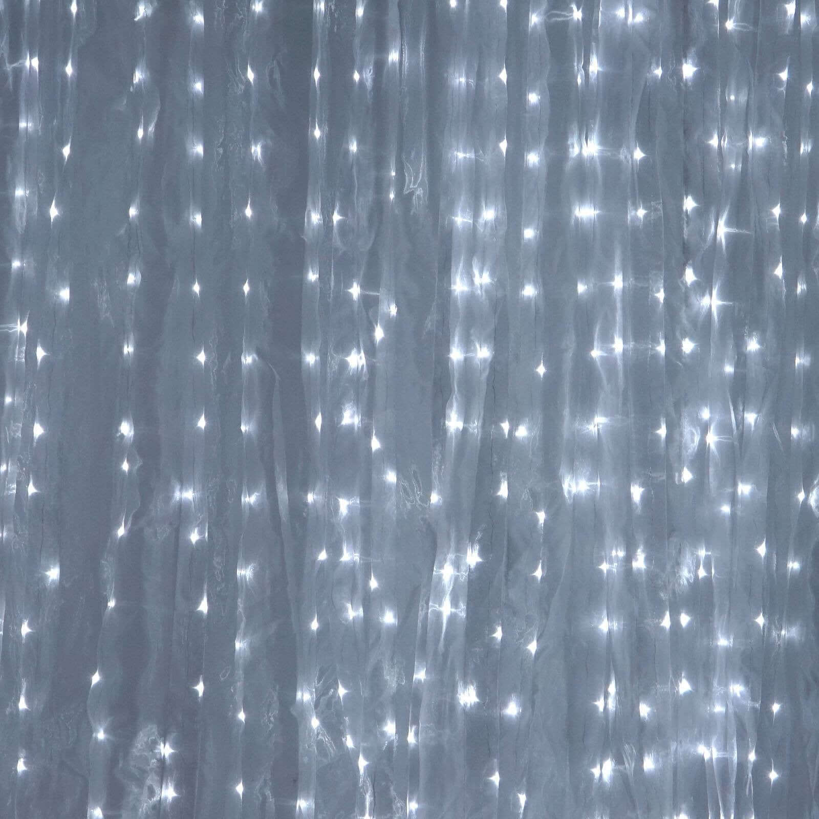 White Sheer Organza w/Cool LED Lights Photo Backdrop Curtain 20ftx10ft - Image 6