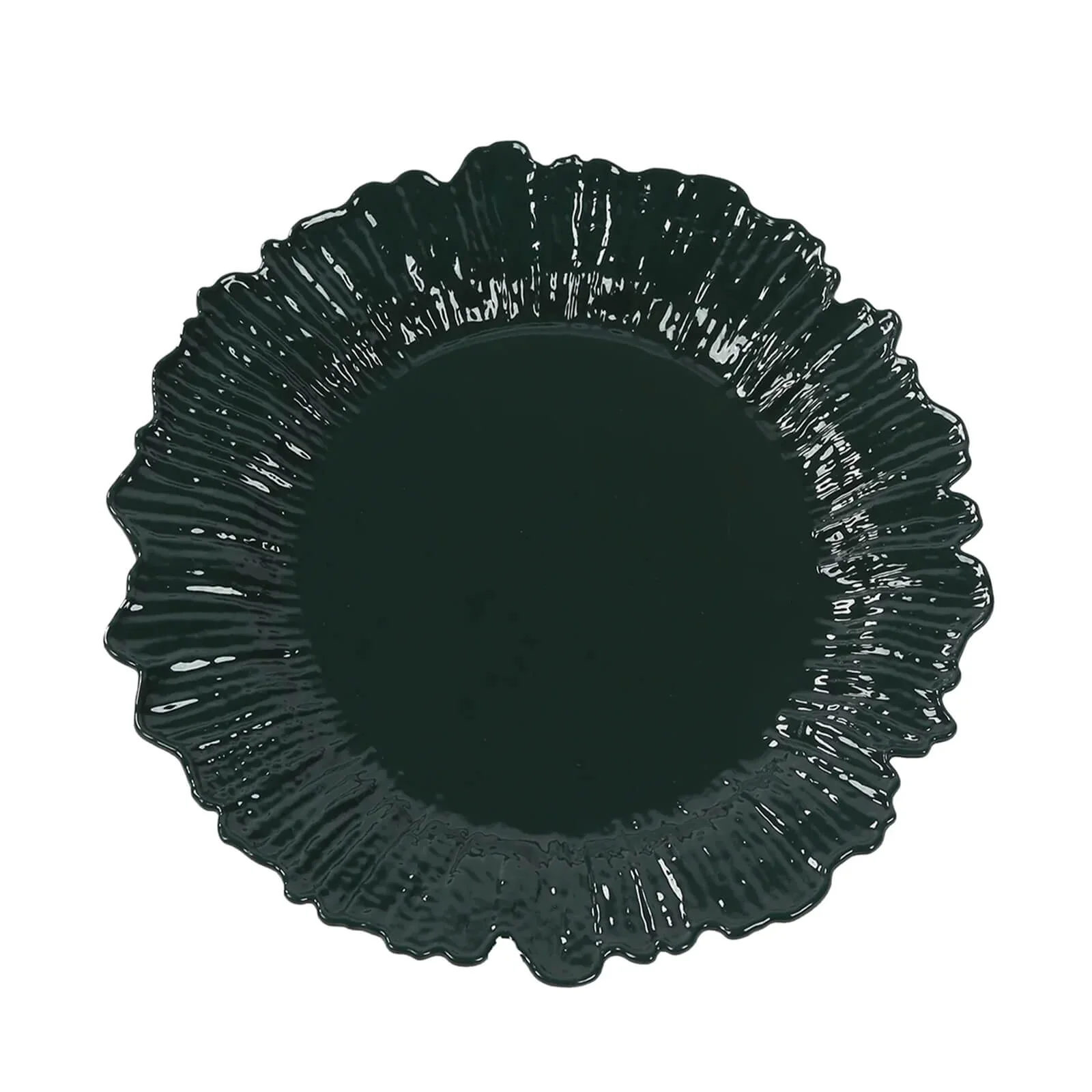 20-Pack Hunter Emerald Green Reef Design Plastic Plates – 10" Dinner Party Plates – Elegant Disposable Tableware - Image 2