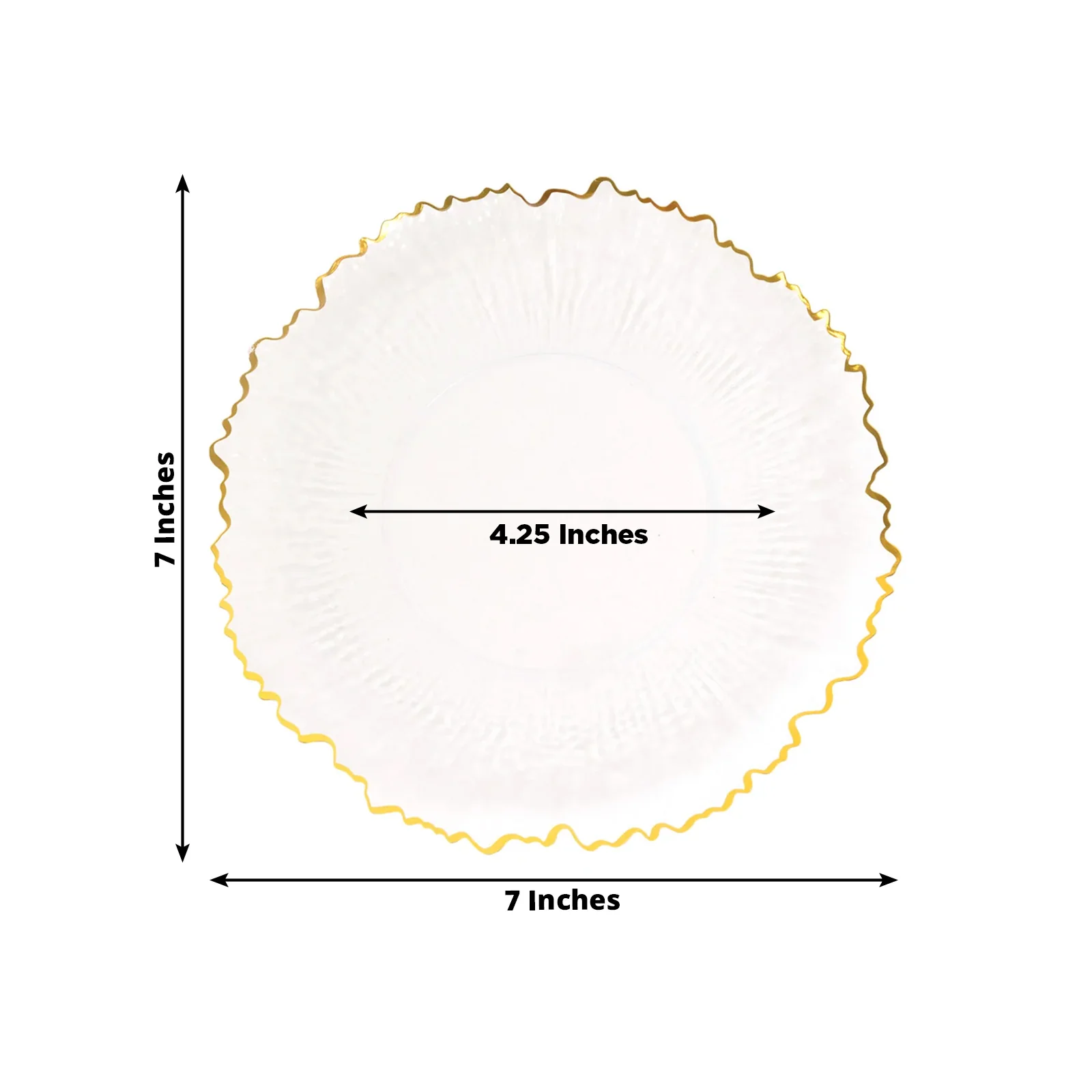 20 Pack Clear Reef Design Plastic Plates with Gold Rim – 7" Dessert and Appetizer Party Plates, Elegant Disposable Tableware - Image 2