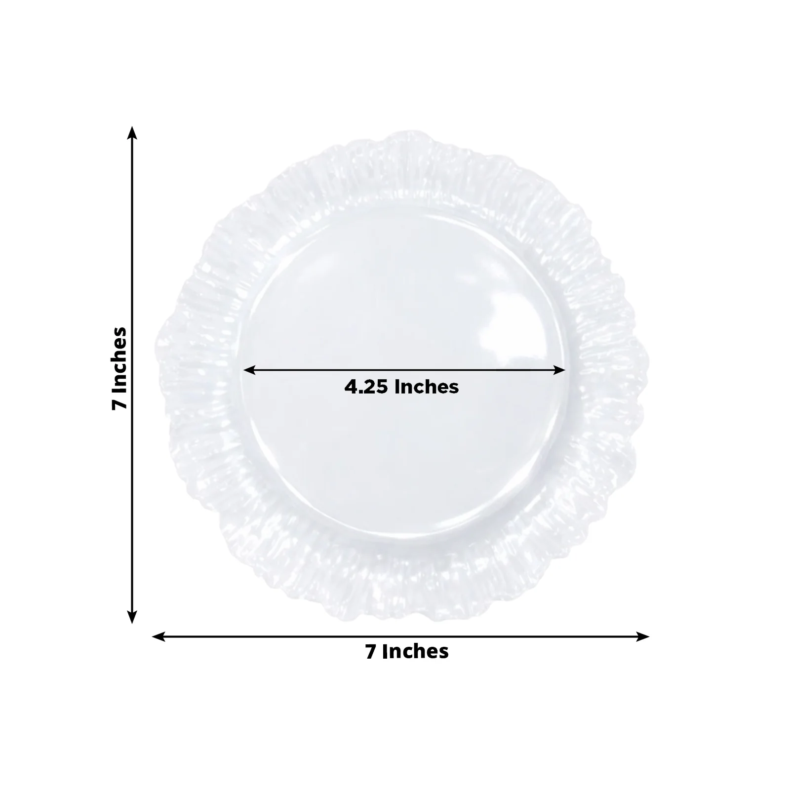 20 Pack Pearl White Reef Design Plastic Plates – 7" Dessert and Appetizer Party Plates, Elegant Disposable Tableware - Image 3