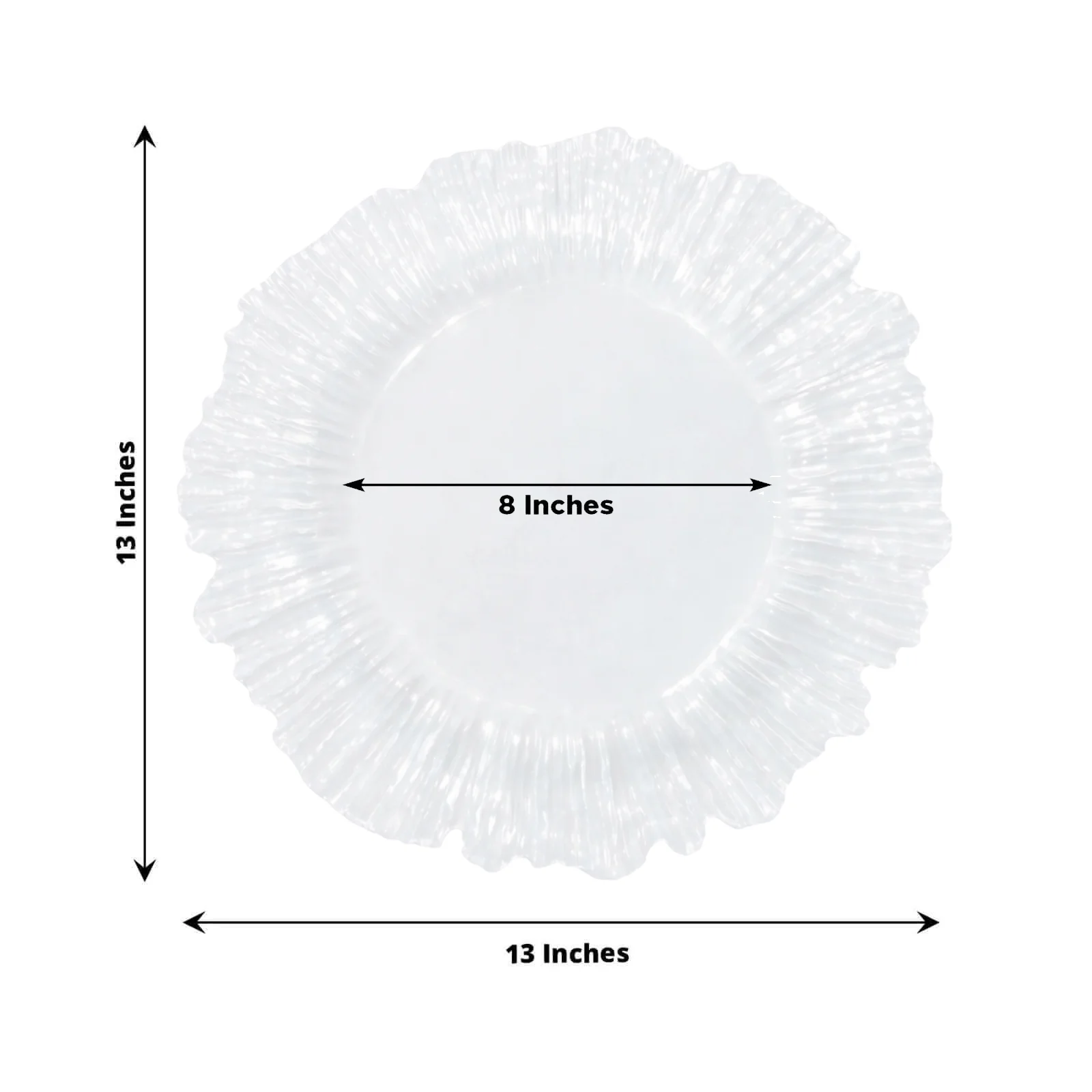 20 Pack Pearl White Reef Design Plastic Plates, 10" Dinner Plates – Elegant Disposable Tableware - Image 3
