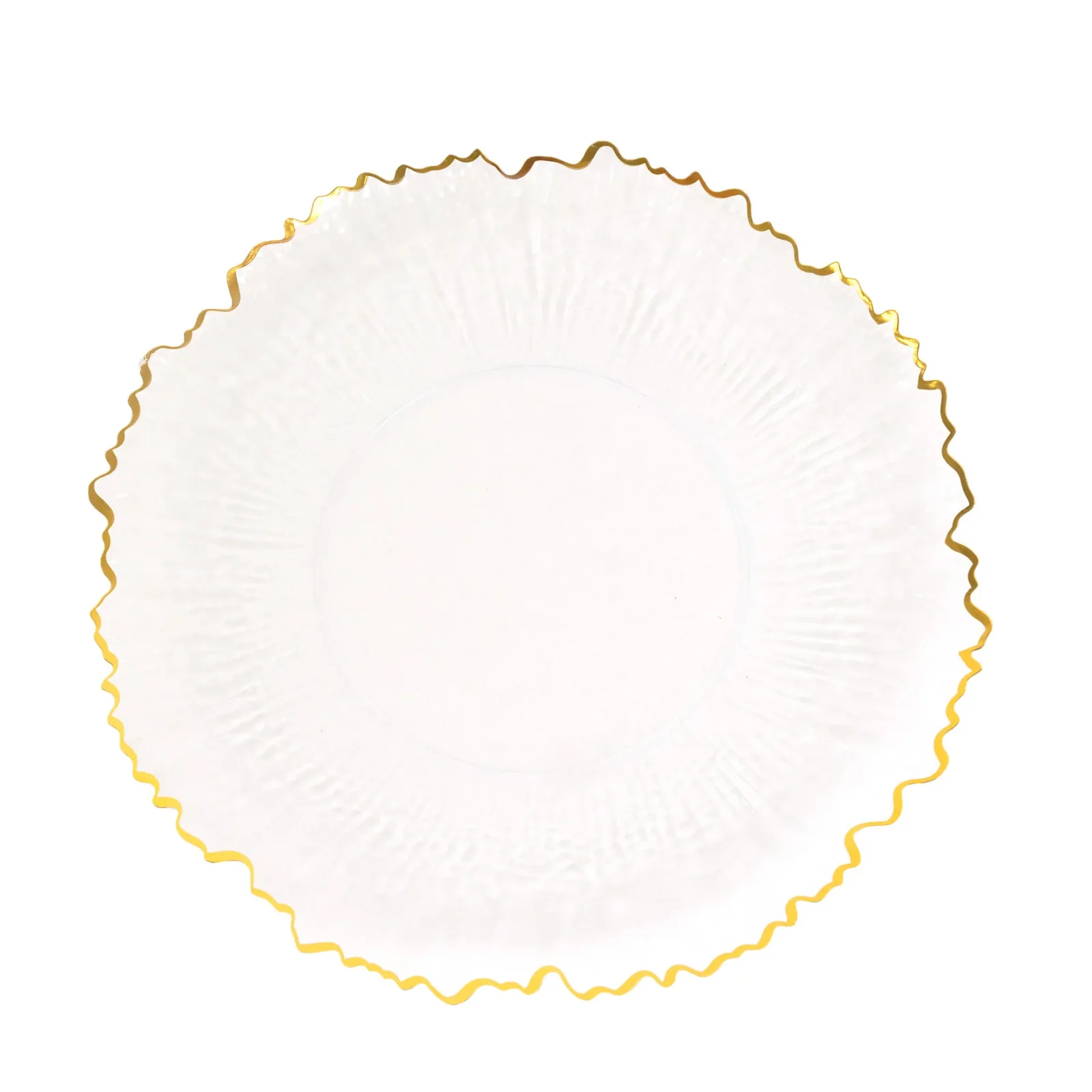 20 Pack Clear Reef Design Plastic Plates, 10" Dinner Plates with Gold Rim – Elegant Disposable Tableware - Image 2