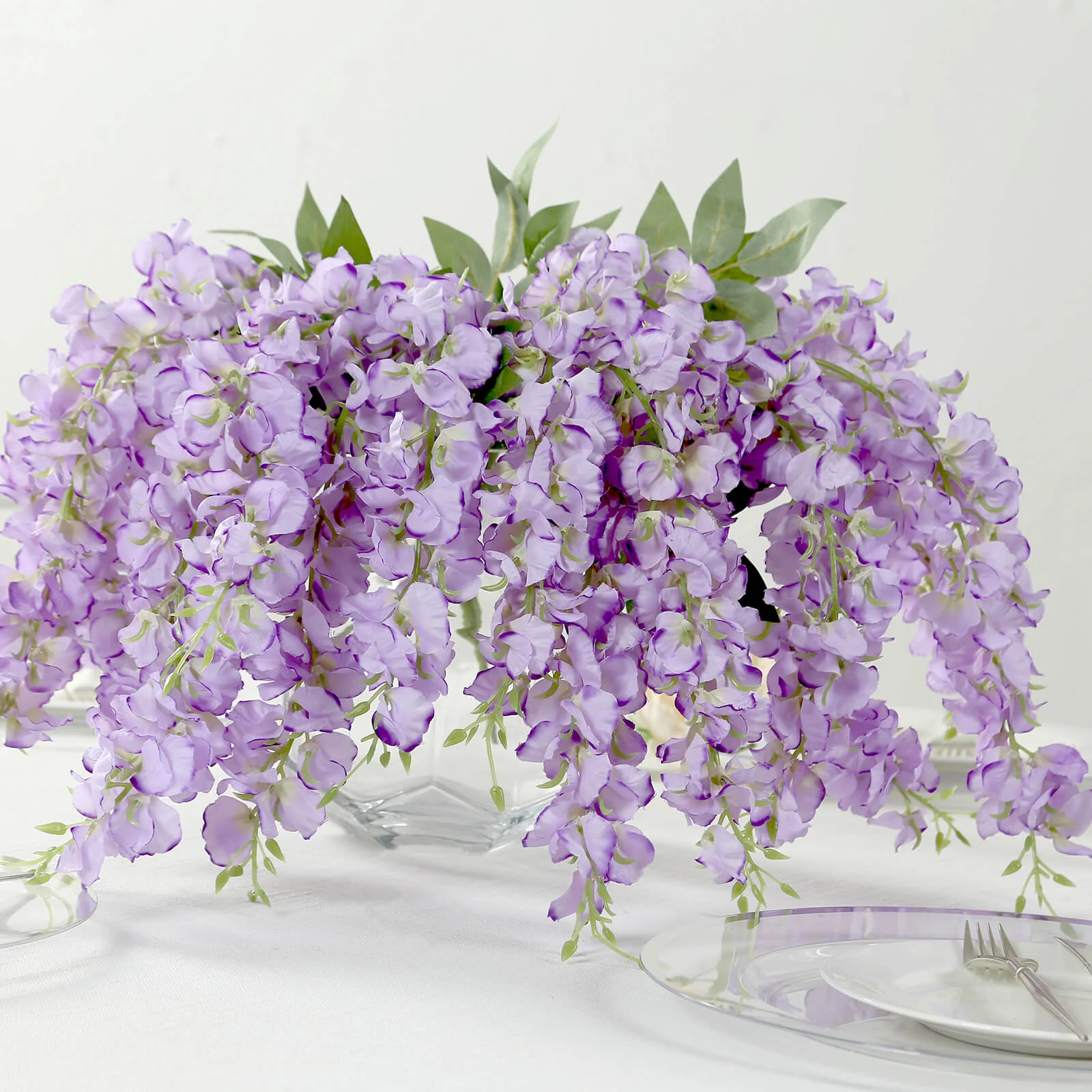 6 Pack Purple Artificial Wisteria Vines Hanging Plants, Long Silk Flowers Bushes - 4 Full Strands in 1 Bush - 21" - Image 10