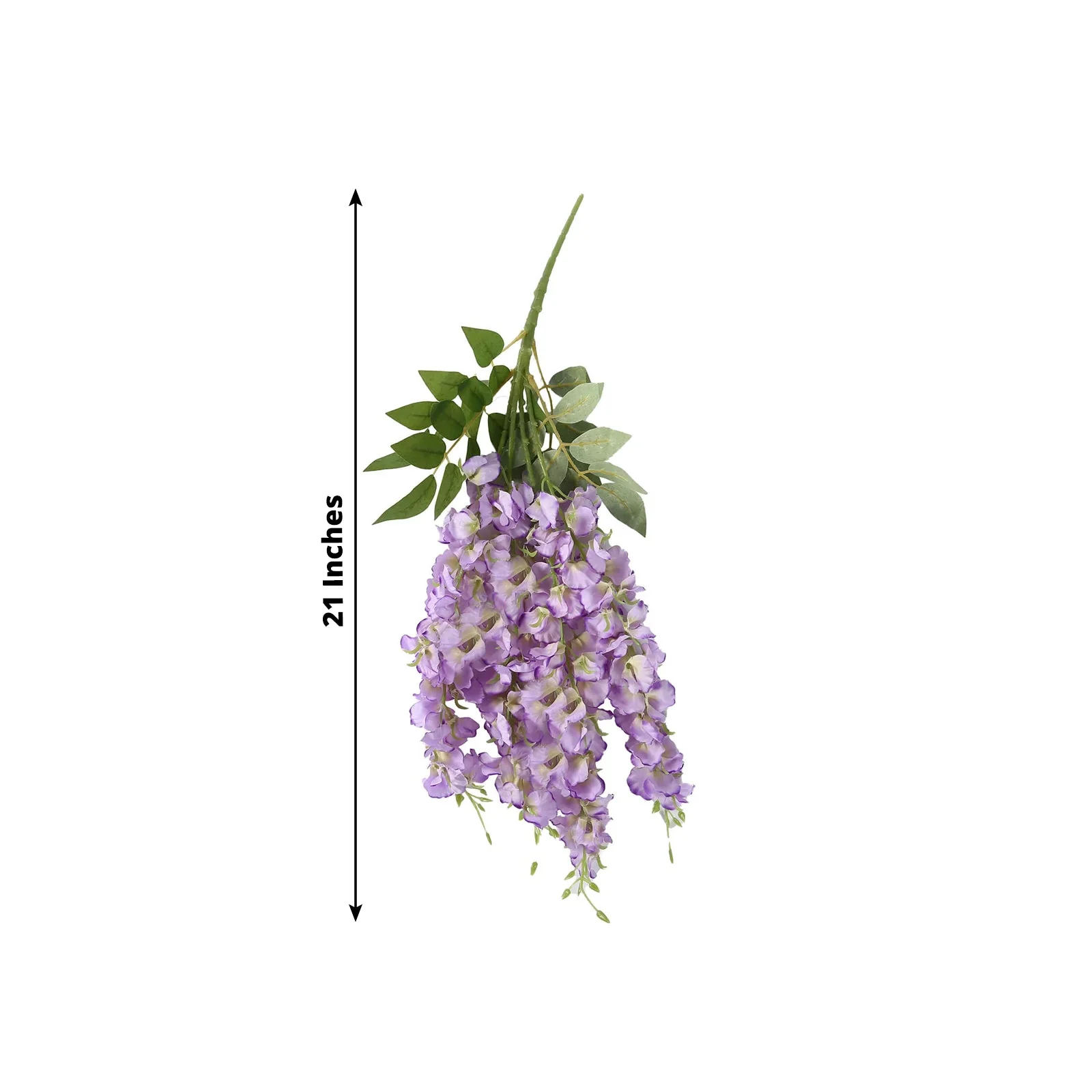 6 Pack Purple Artificial Wisteria Vines Hanging Plants, Long Silk Flowers Bushes - 4 Full Strands in 1 Bush - 21" - Image 2