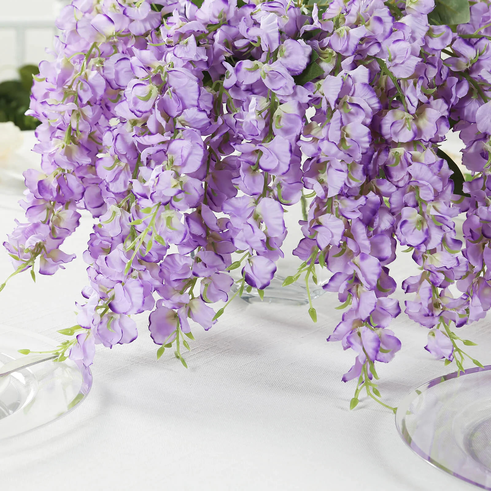 6 Pack Purple Artificial Wisteria Vines Hanging Plants, Long Silk Flowers Bushes - 4 Full Strands in 1 Bush - 21" - Image 6