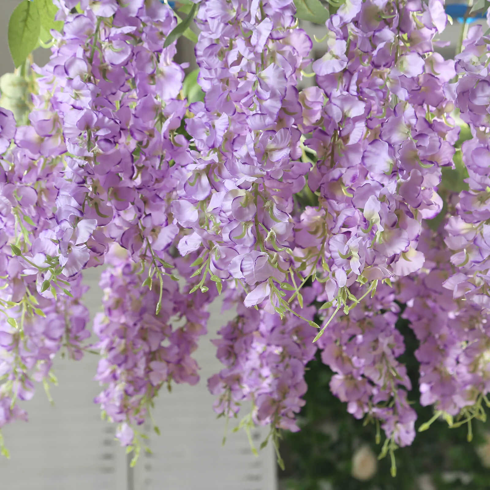 6 Pack Purple Artificial Wisteria Vines Hanging Plants, Long Silk Flowers Bushes - 4 Full Strands in 1 Bush - 21" - Image 9