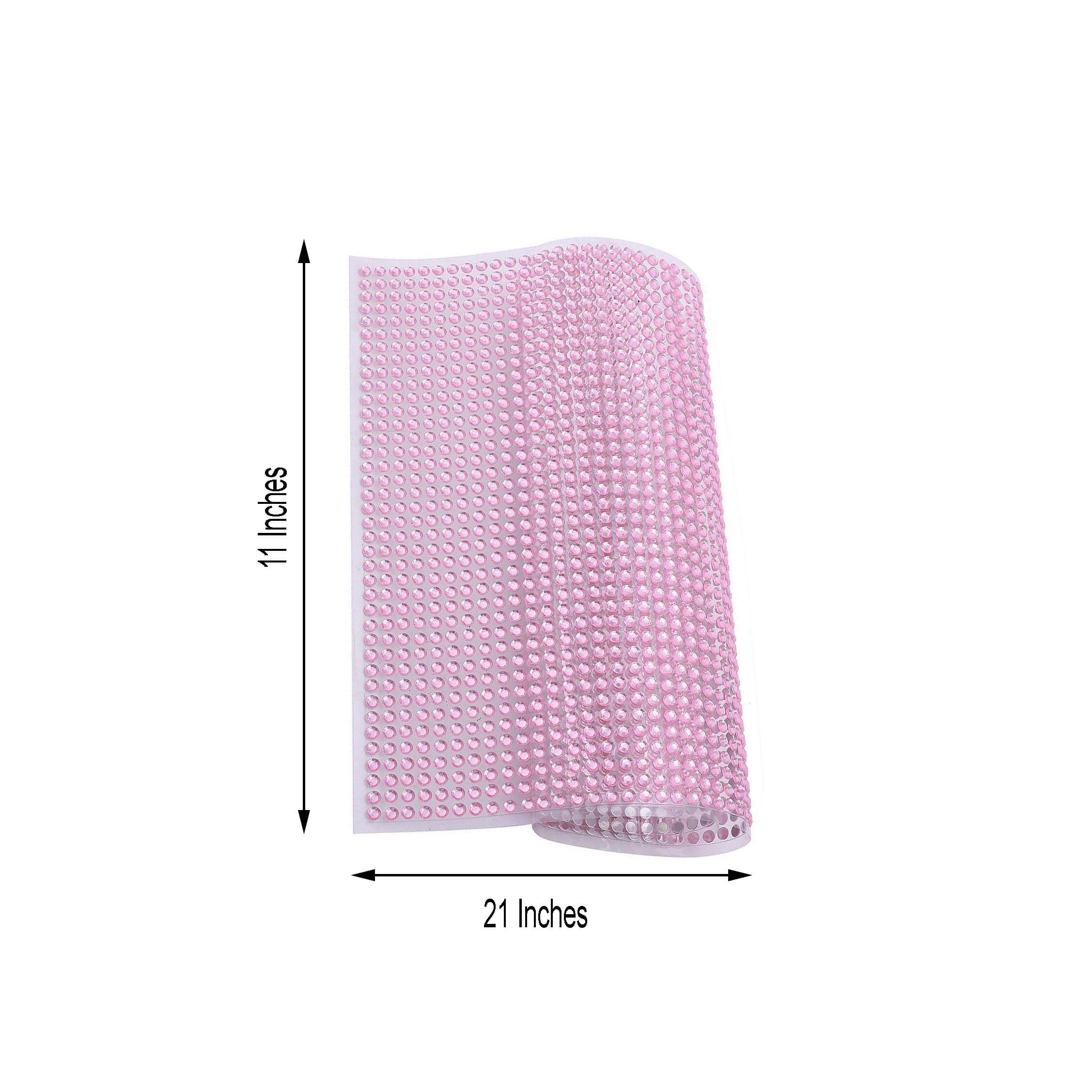 Blush Self Adhesive Rhinestone Diamond Sticker Wrap Sheets, DIY Craft Gem Stickers 21"x11" - Image 3