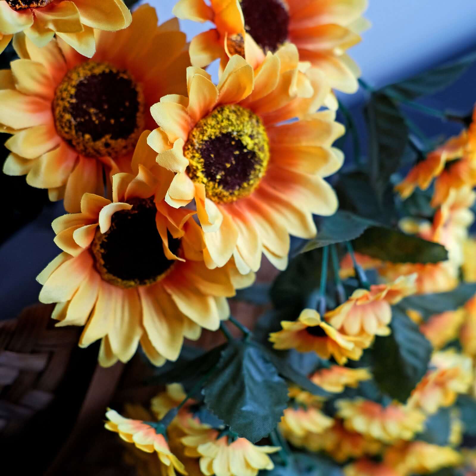 Artificial Hanging Vine Sunflower Bush, Draping Bouquet Garland 22" - Image 11