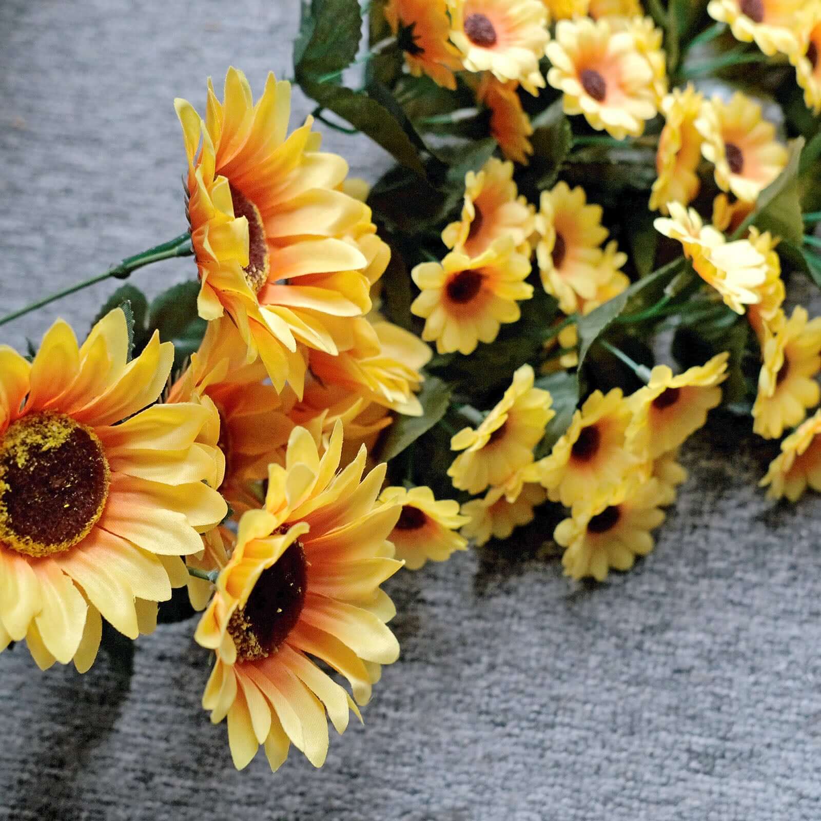 Artificial Hanging Vine Sunflower Bush, Draping Bouquet Garland 22" - Image 2