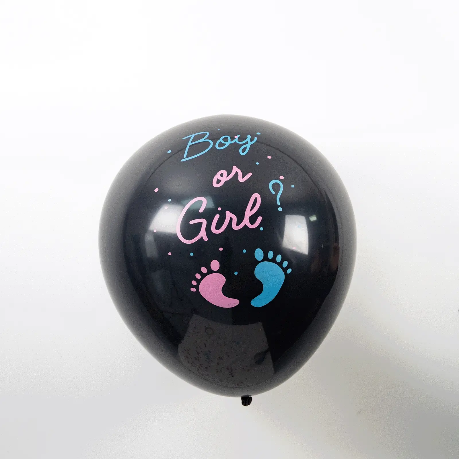 Gender Reveal Blue Confetti Filled Boy Or Girl Print Latex Balloon 24" - Image 2