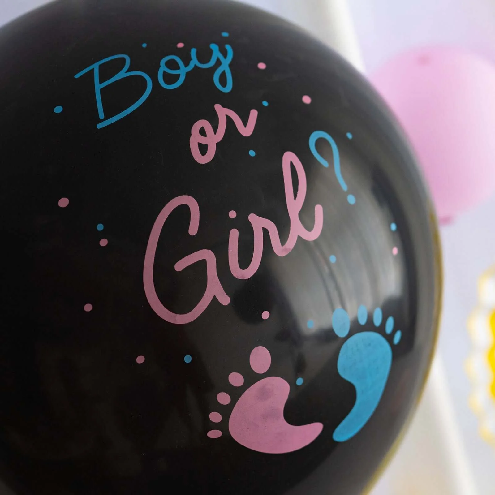 Gender Reveal Pink Confetti Filled Boy Or Girl Print Latex Balloon 24" - Image 8