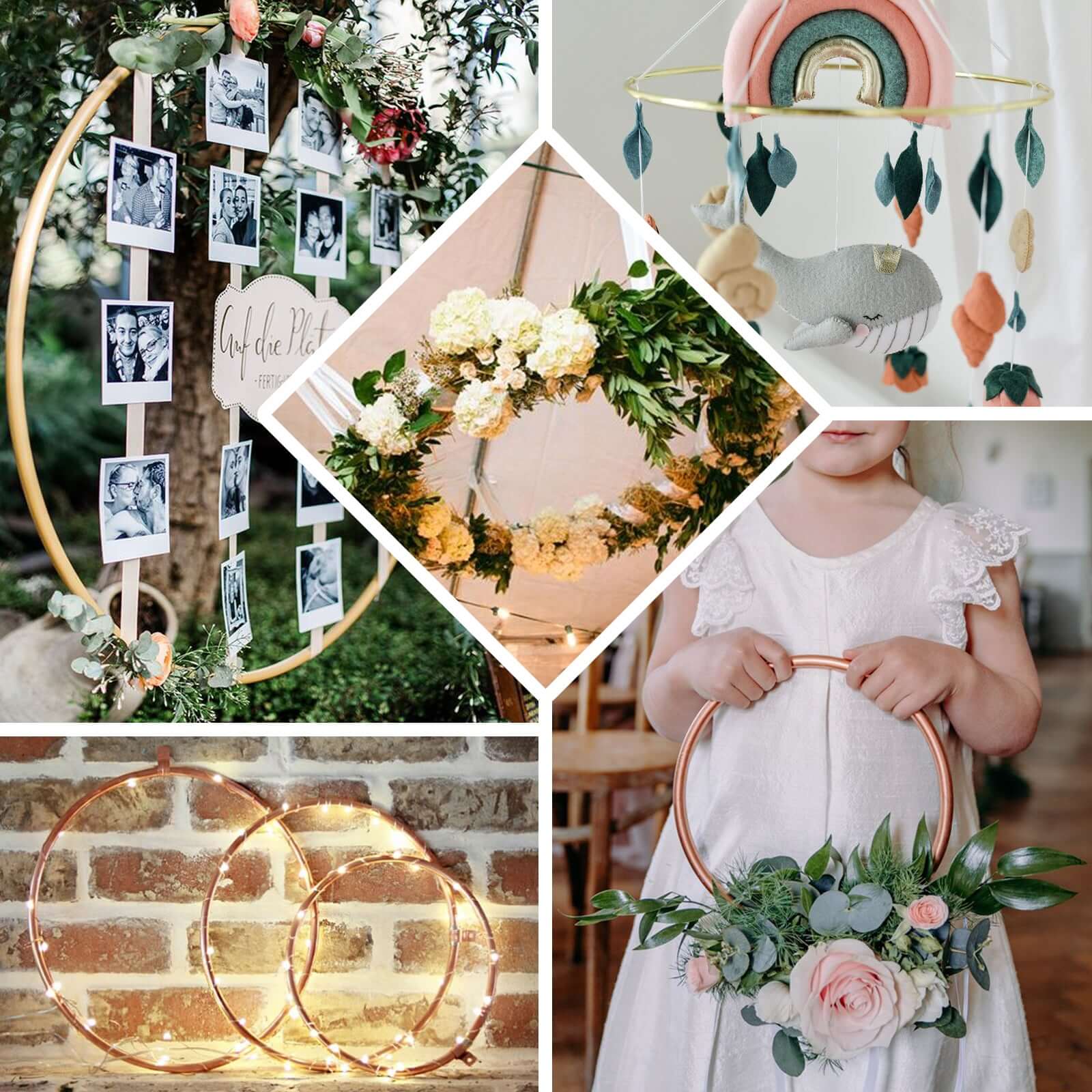 Gold Heavy Duty Metal Hoop Wreath, Floral Hoop 24" - Image 5