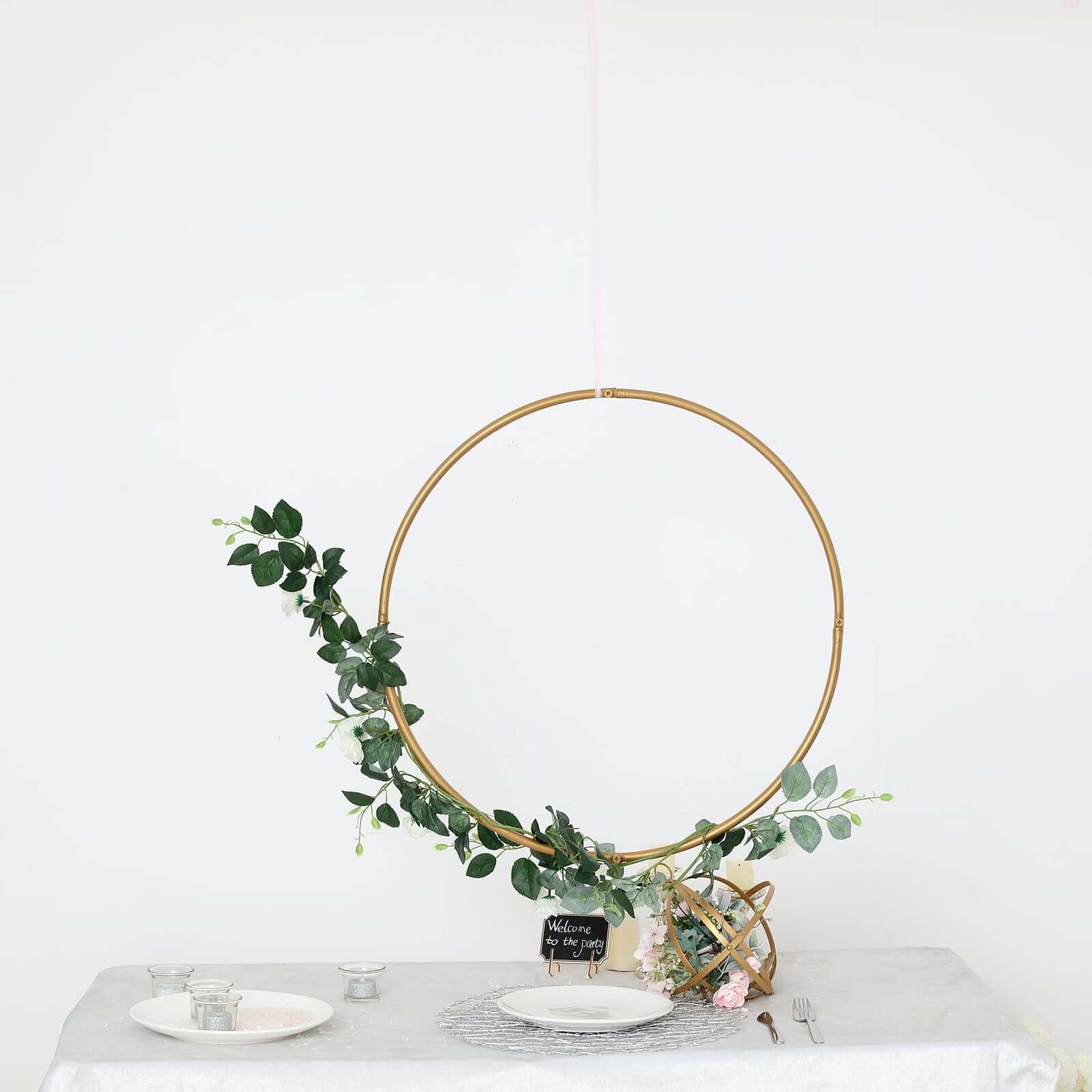 Gold Heavy Duty Metal Hoop Wreath, Floral Hoop 24" - Image 7