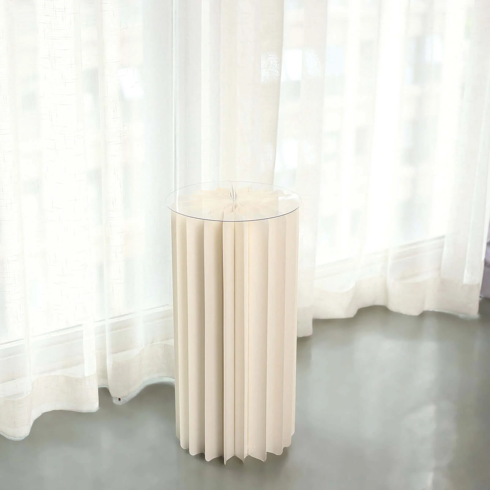 Ivory Cylinder Pillar Pedestal Stand, Display Column Stand With Top Plate 24" - Image 11