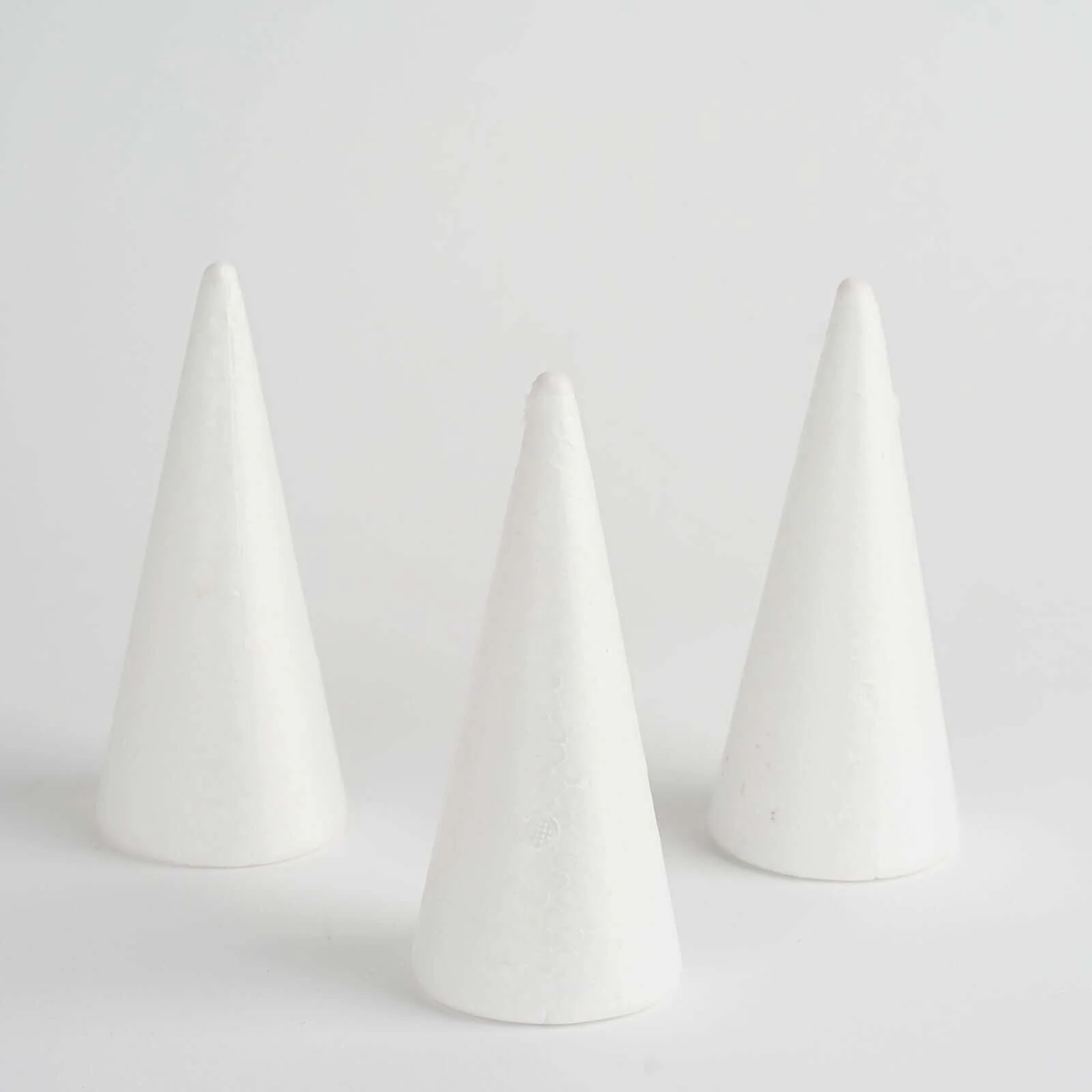 24 Pack White Styrofoam Cone, Foam Cone For DIY Crafts 6"