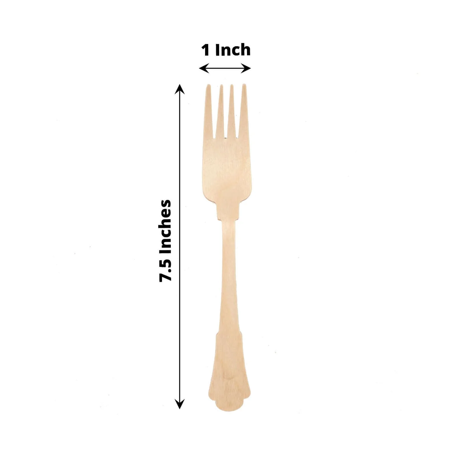 24-Pack Birchwood Forks 7.5" Natural Vintage Baroque Design - Eco-Friendly Disposable Wooden Cutlery for BBQs, Picnics & Rustic-Themed Events - Image 3