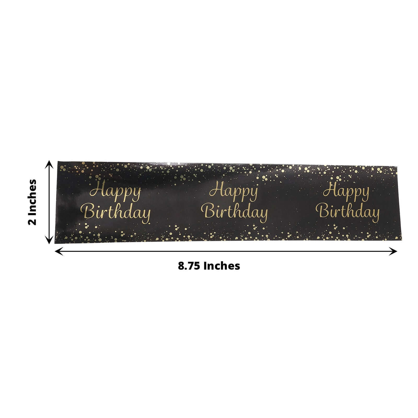 24 Pack Black/Gold Water Bottle Labels with Happy Birthday Print, Waterproof Bottle Stickers - Image 3