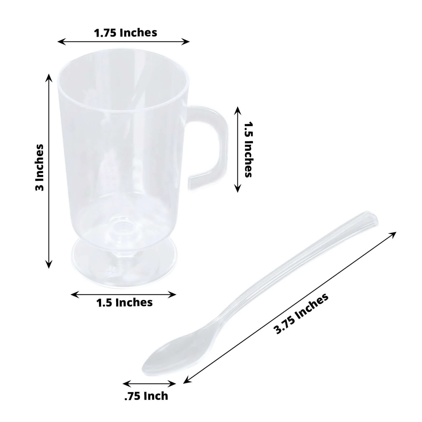 24-Pack Clear Plastic Mini Coffee Tea Espresso Cups 2oz, Tasting Spoon Set Included - Disposable Dessert Parfait Cups - Image 3