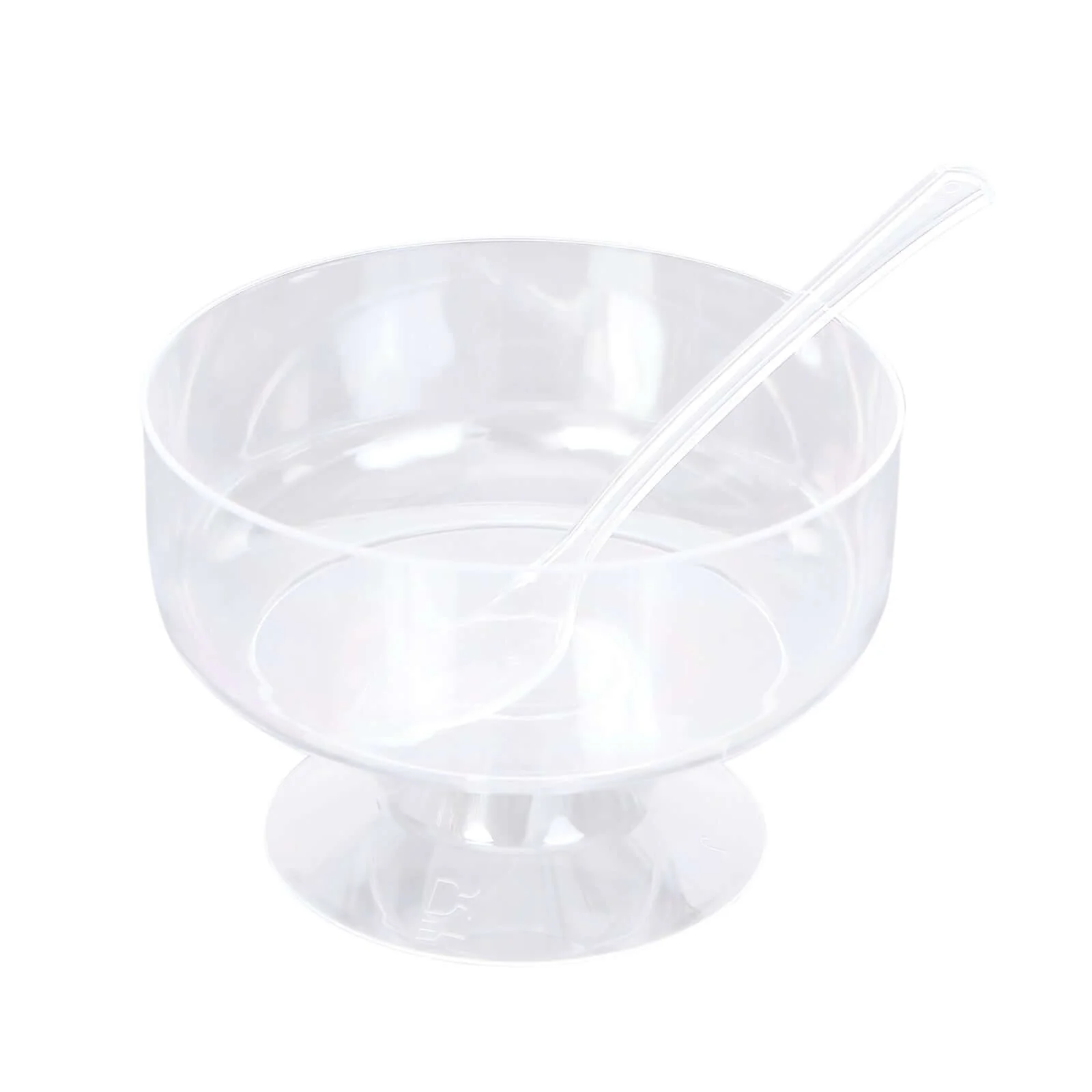 24-Pack Crystal Clear Footed Plastic Dessert Cups 6oz, Tasting Spoon Set Included - Disposable Appetizer Parfait Cups - Image 8