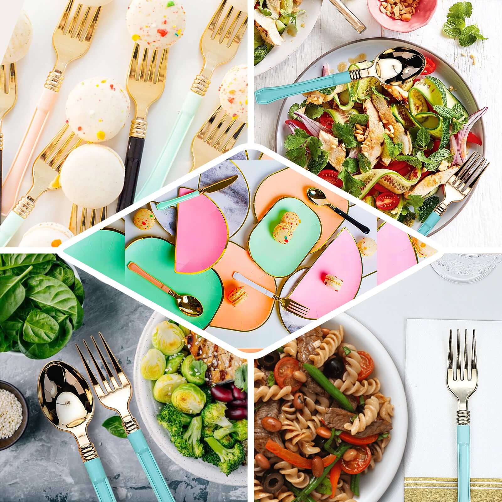 24 Pack Gold Heavy Duty Plastic Knives with Blush Handle, Disposable Silverware 7.5" - Image 5