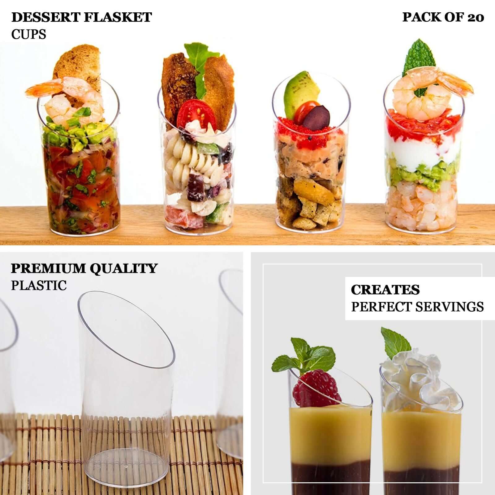 24-Pack Plastic Appetizer Cups 3oz Clear Diminutive Flasket - Disposable Dessert Cups for Parties - Image 4