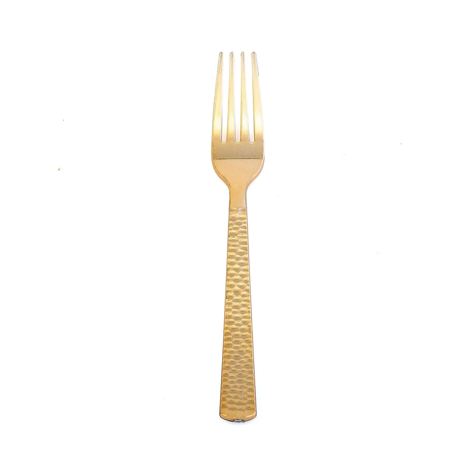 24-Pack Plastic Forks 7" Gold with Hammered Style - Heavy Duty Disposable Silverware - Image 7