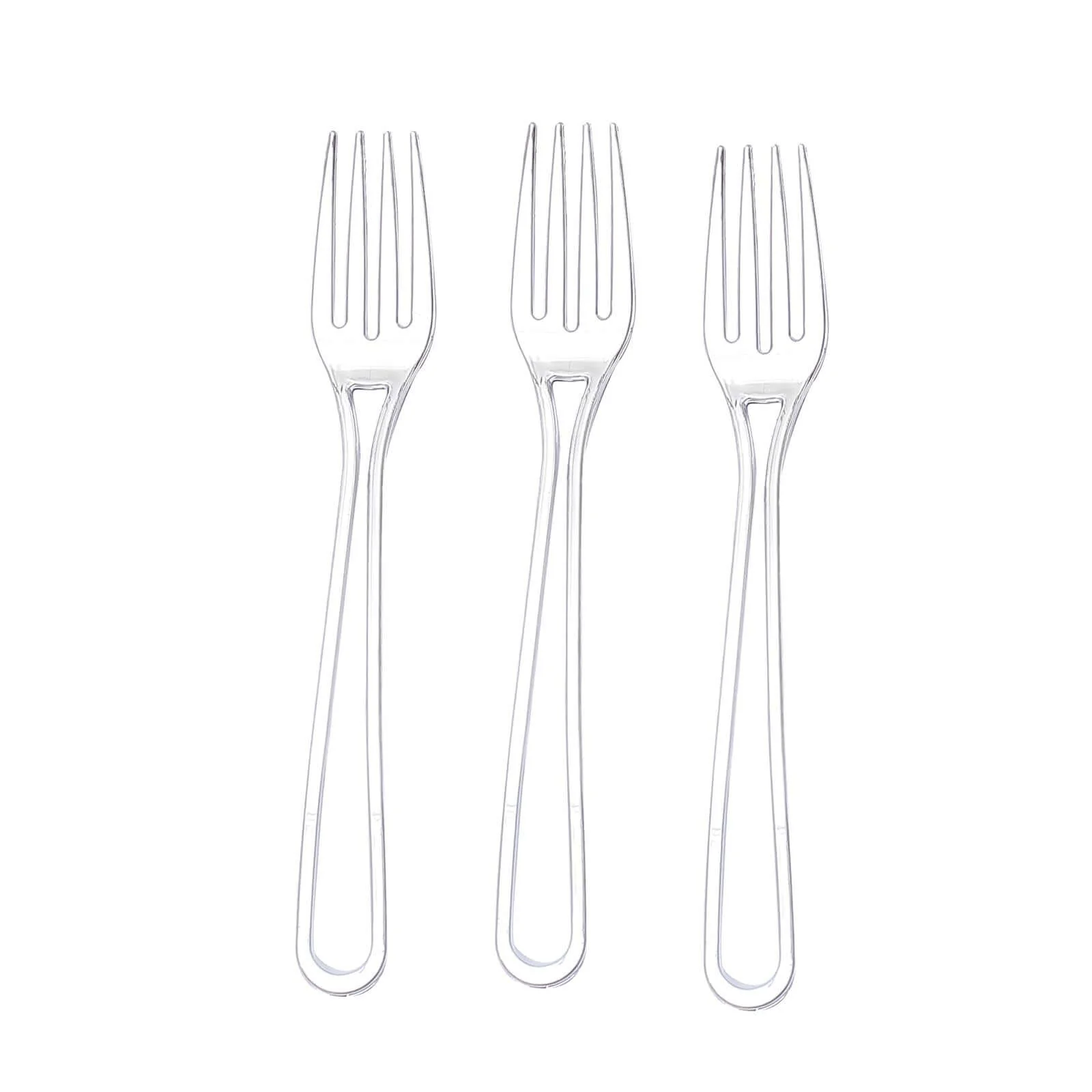 24-Pack Plastic Forks 7" Silver with Modern Hollow Handle Design - Disposable Utensils - Image 7