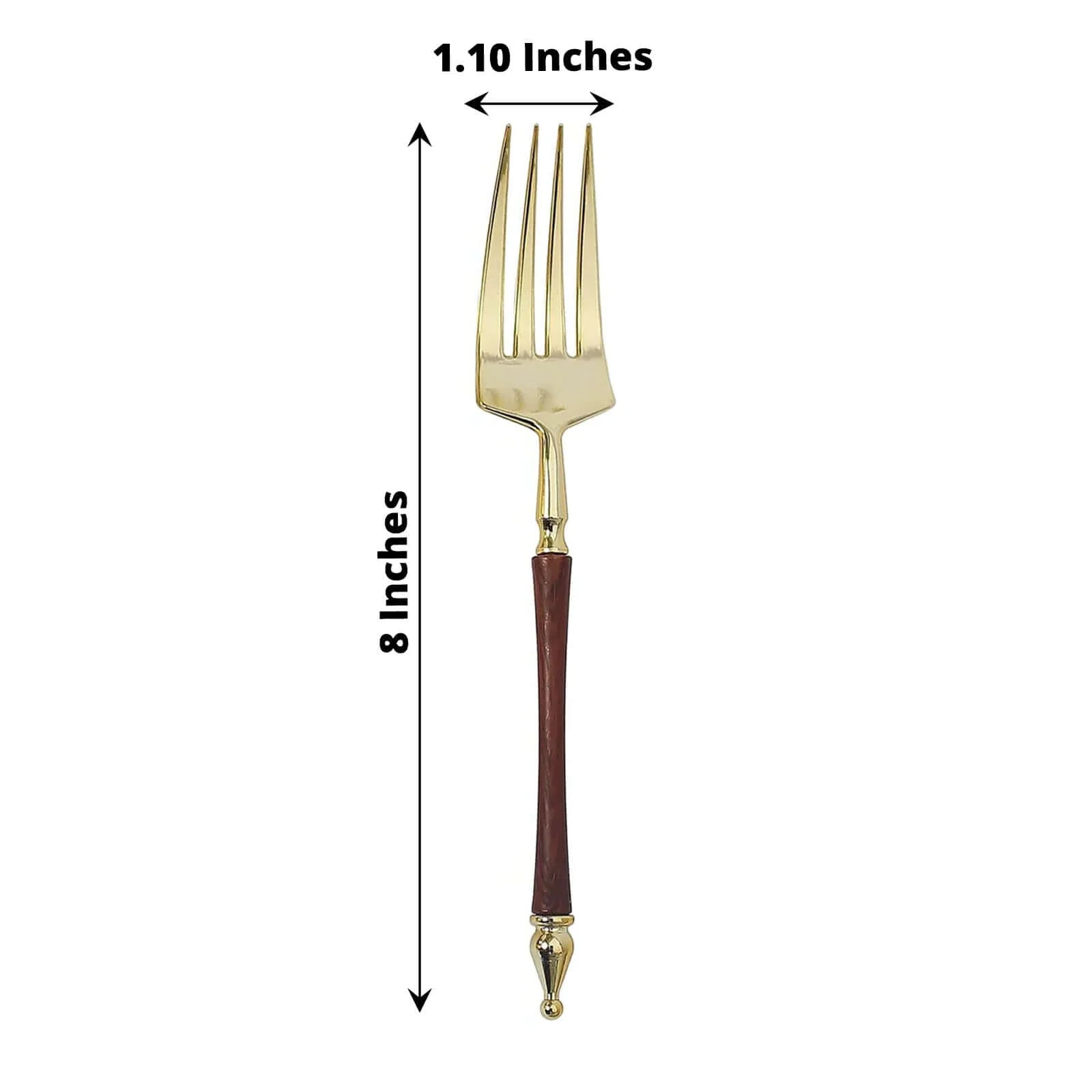 24-Pack Plastic Forks 8" Gold/Brown with Roman Column Handle - European Style Disposable Utensils - Image 3