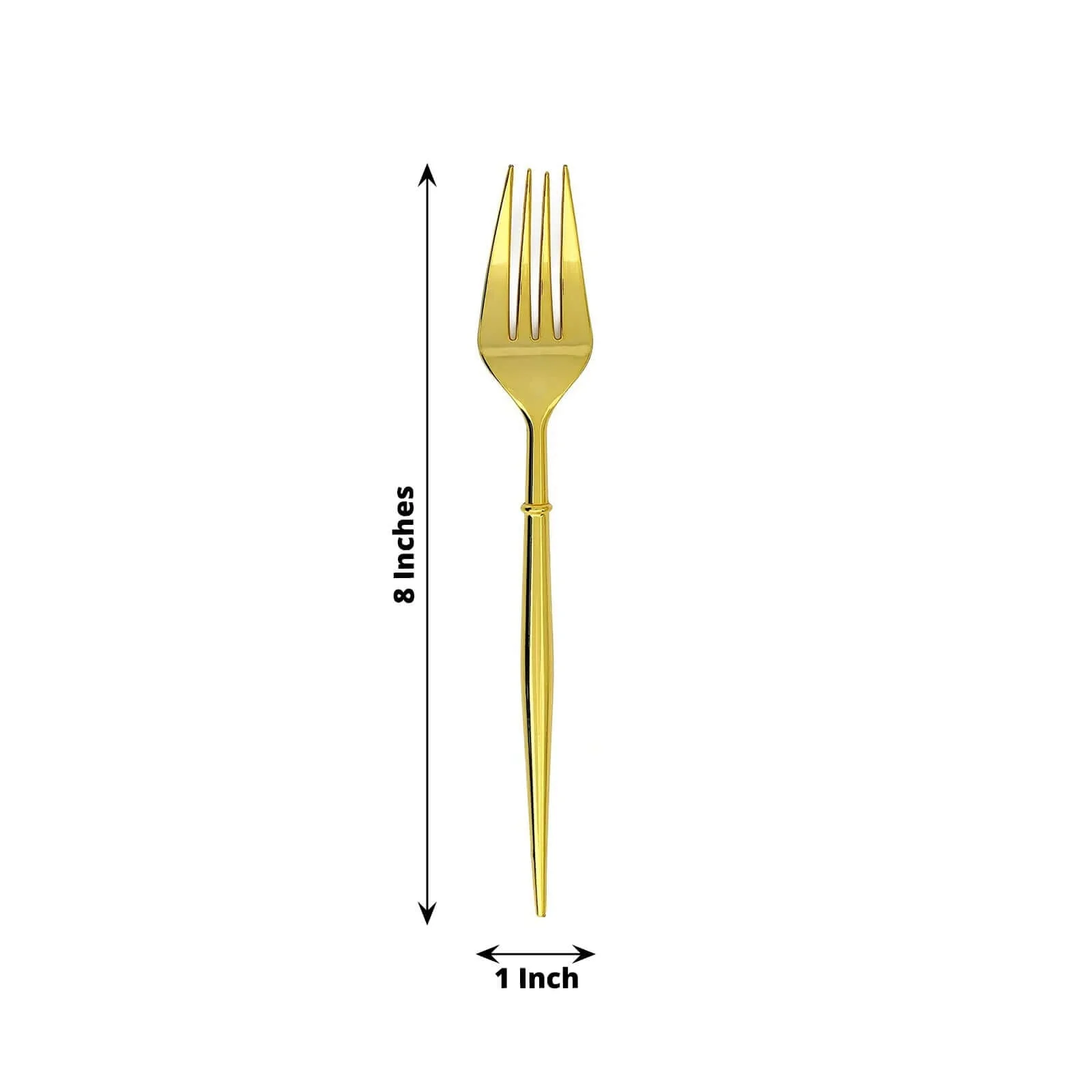 24-Pack Plastic Forks 8" Gold - Heavy Duty Modern Flatware, Premium Disposable Silverware - Image 3