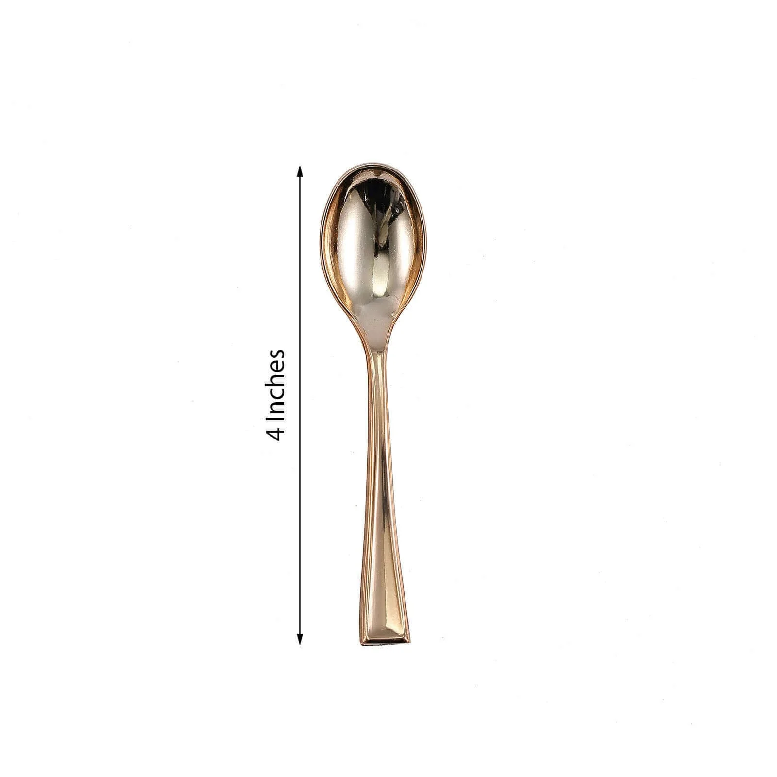 24-Pack Plastic Mini Dessert Spoons 4" Gold - Heavy Duty Disposable Silverware - Image 3