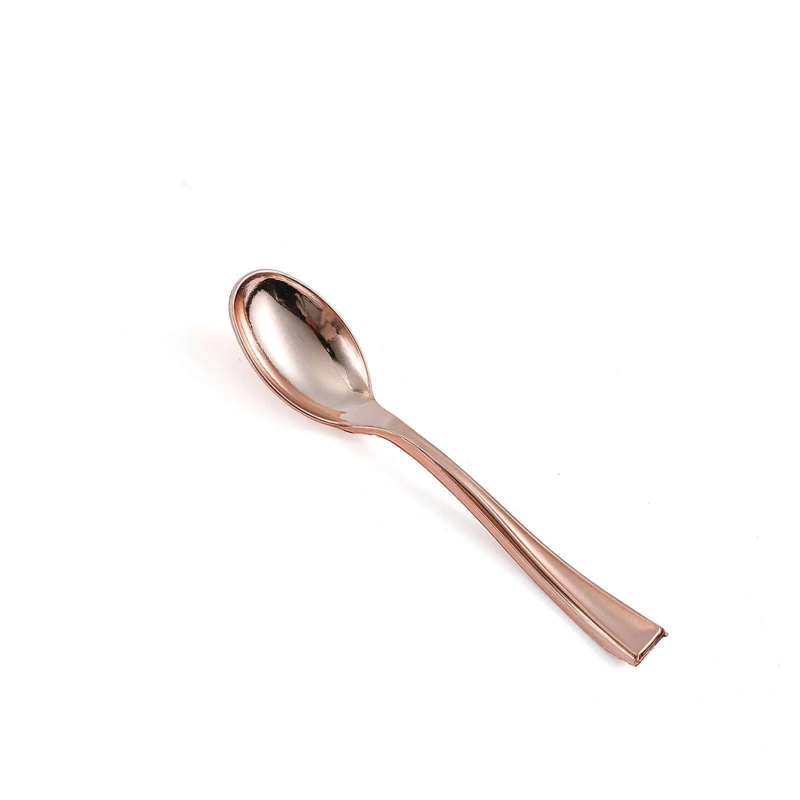 24-Pack Plastic Mini Dessert Spoons 4" Rose Gold - Heavy Duty Disposable Silverware - Image 12