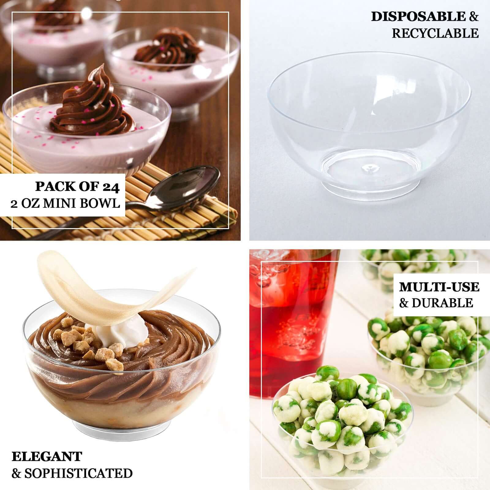 24-Pack Plastic Mini Dipping Bowls 2oz Clear - Small Disposable Bowls for Sauces - Image 4