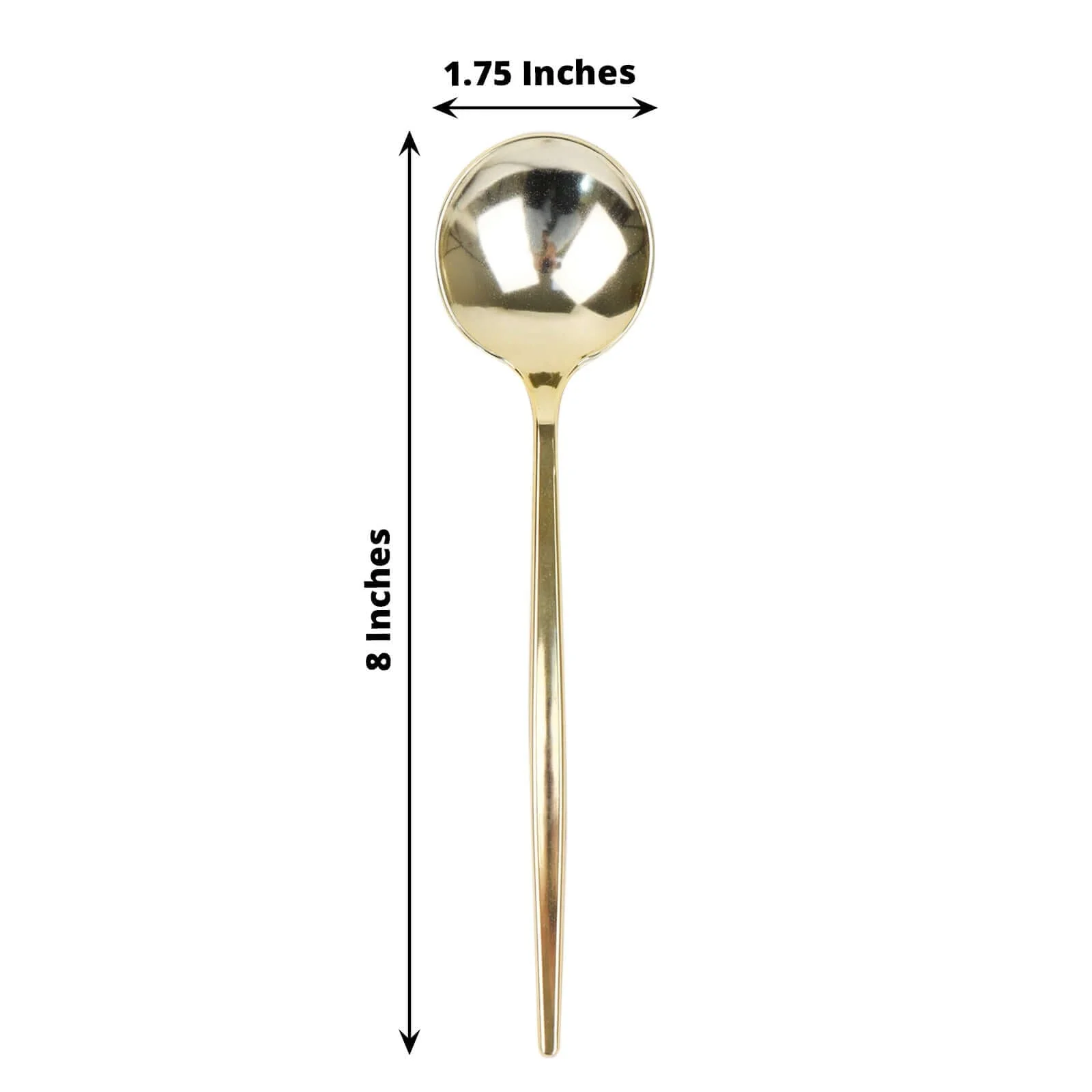 24-Pack Plastic Spoons 8" Glossy Gold - Heavy Duty Premium Disposable Silverware - Image 3