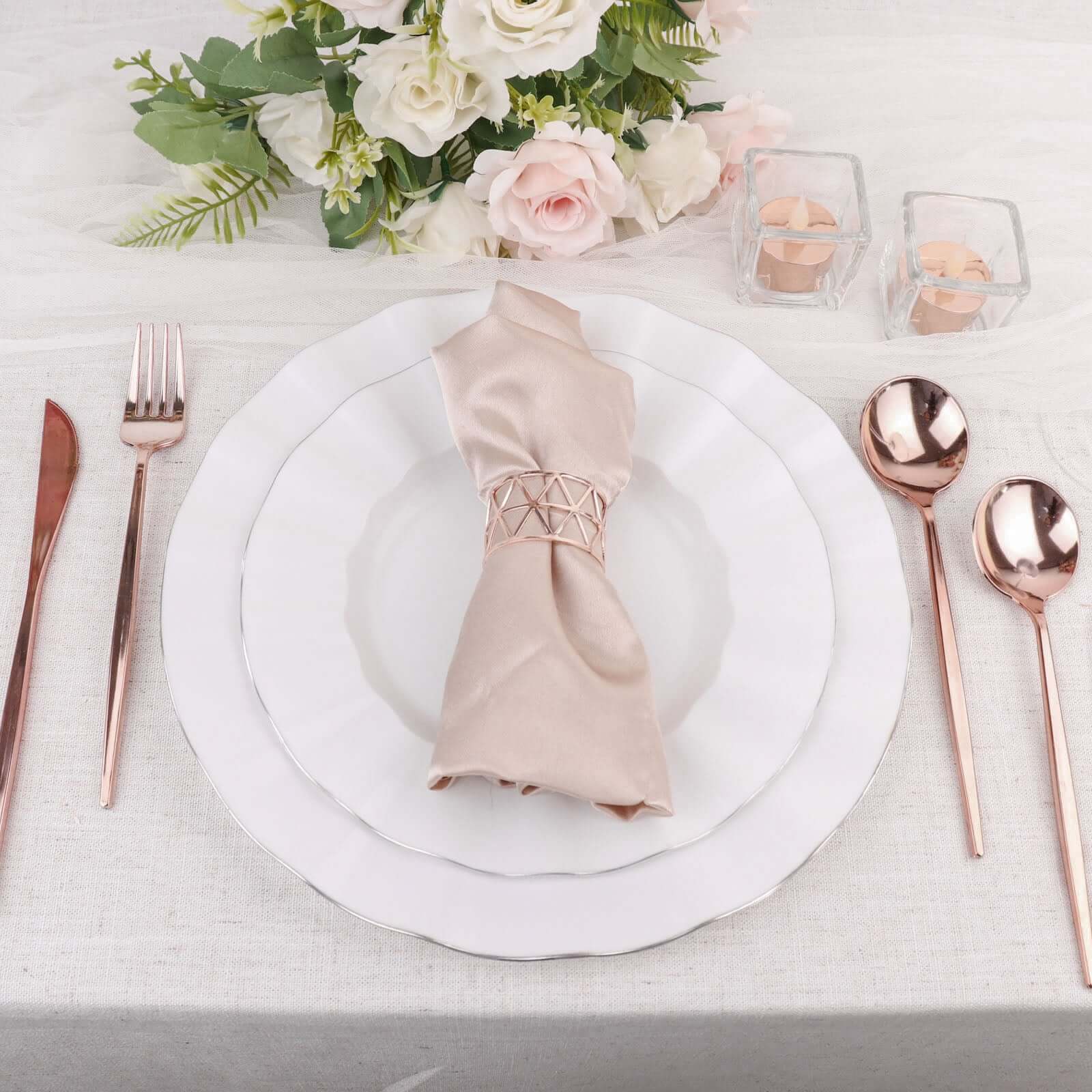 24-Pack Plastic Spoons 8" Glossy Rose Gold - Heavy Duty Premium Disposable Silverware - Image 12