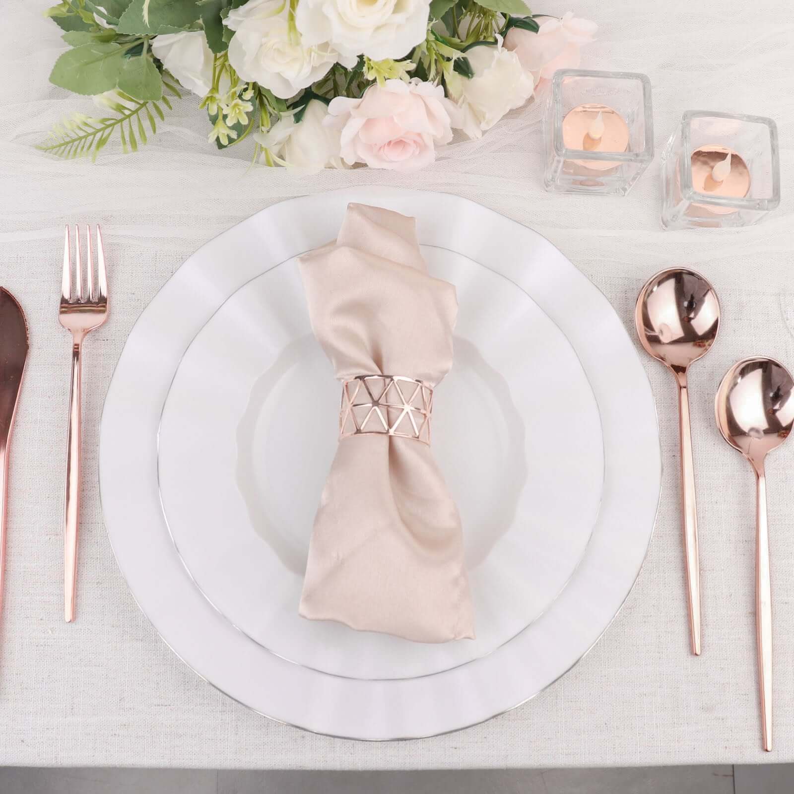 24-Pack Plastic Spoons 8" Glossy Rose Gold - Heavy Duty Premium Disposable Silverware - Image 13