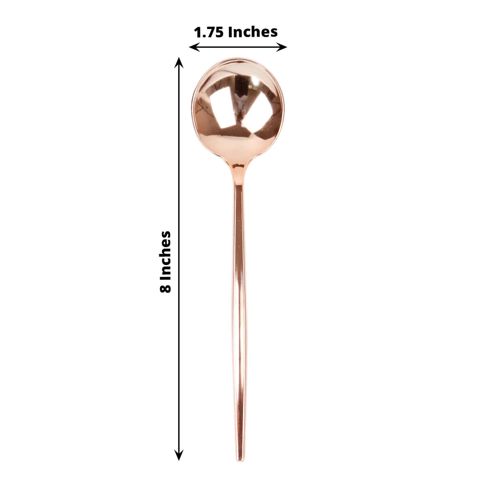 24-Pack Plastic Spoons 8" Glossy Rose Gold - Heavy Duty Premium Disposable Silverware - Image 3