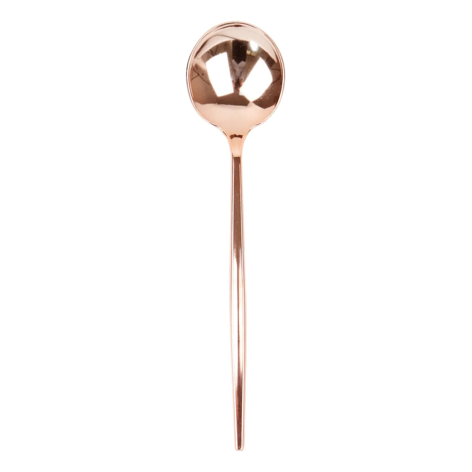 24-Pack Plastic Spoons 8" Glossy Rose Gold - Heavy Duty Premium Disposable Silverware - Image 7
