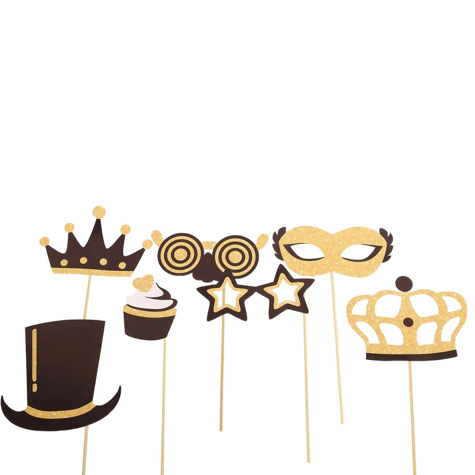 24 Pack Vintage Black / Gold Glitter Fun Party Photo Booth Props, DIY Party Theme Supplies - Image 15