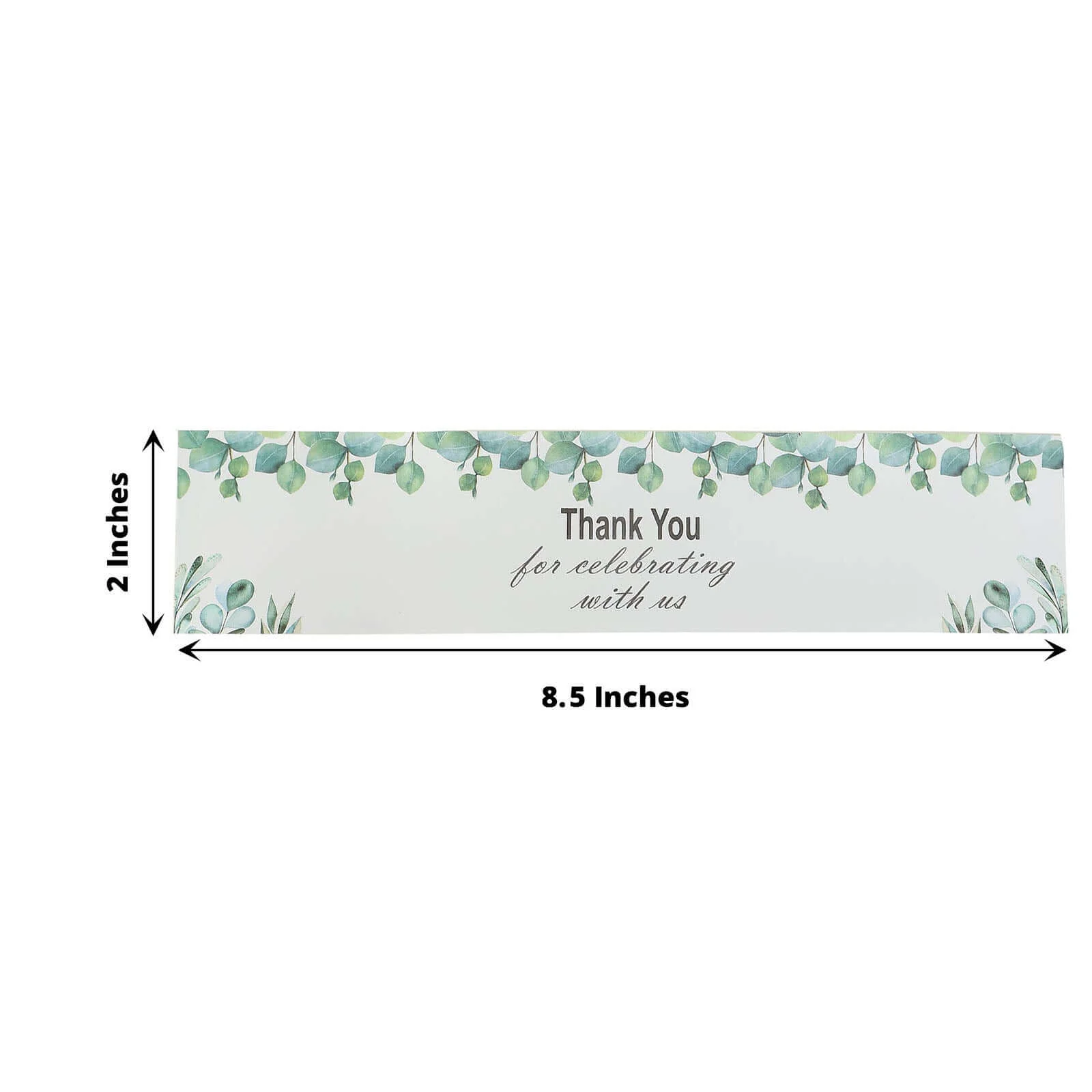 24 Pack White/Green Water Bottle Labels with Leaves Design "Thank You" Party Waterproof Bottle Stickers - Image 3