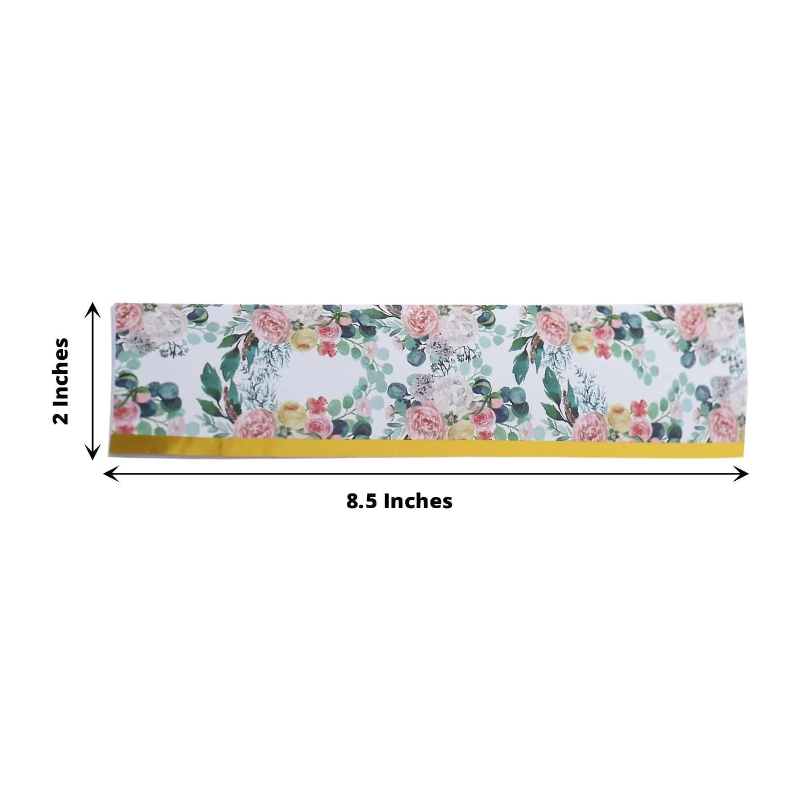 24 Pack White/Pink Water Bottle Labels with Peony Floral Design & Gold Trim, Waterproof Bottle Stickers - Image 3