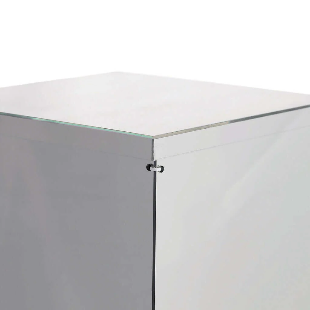 Silver Mirror Finish Acrylic Pedestal Riser, Display Box with Interchangeable Lid and Base 24" - Image 13