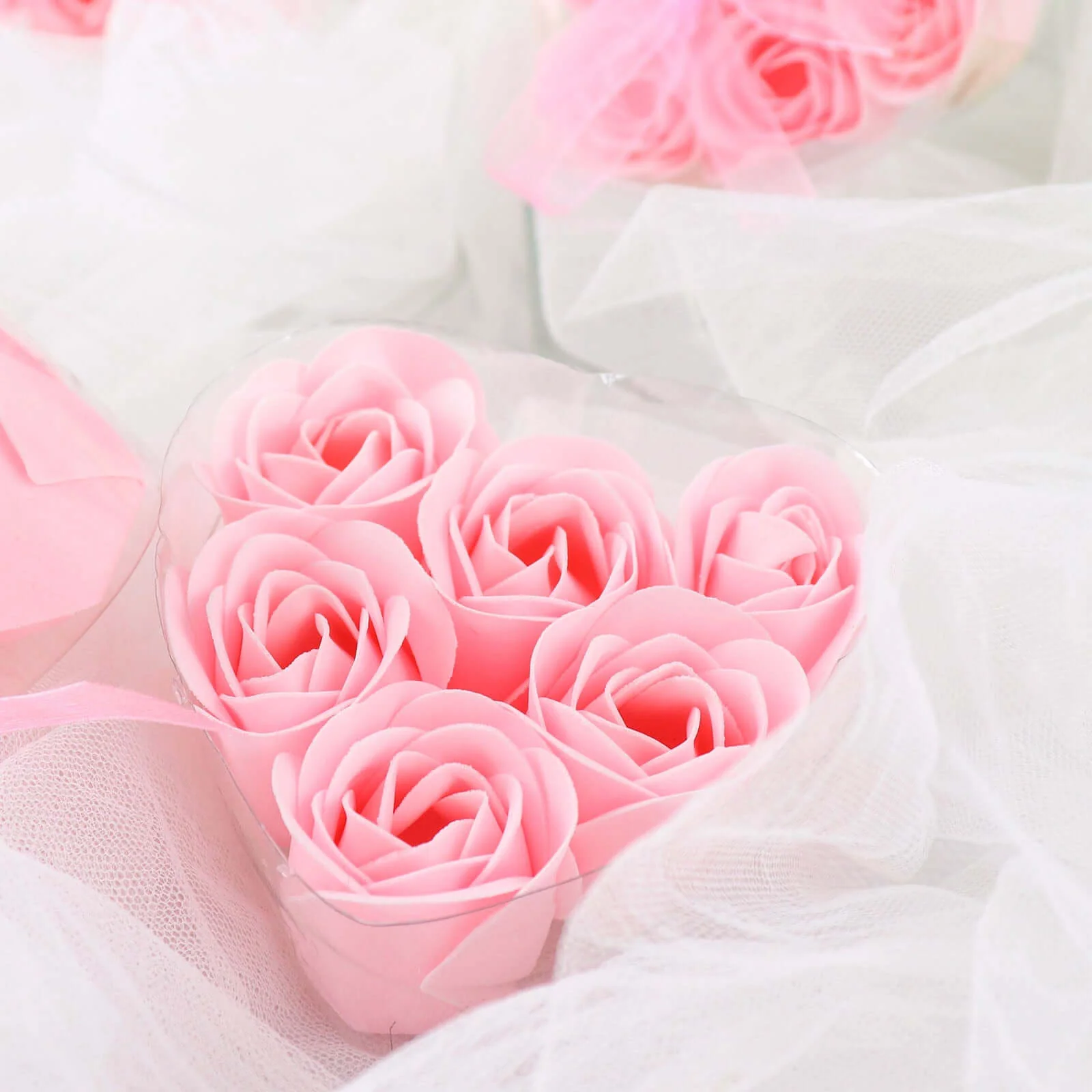 4 Pack 24 Pcs Blush Scented Rose Soap Heart Shaped Party Favors With Gift Boxes And Ribbon - Image 2