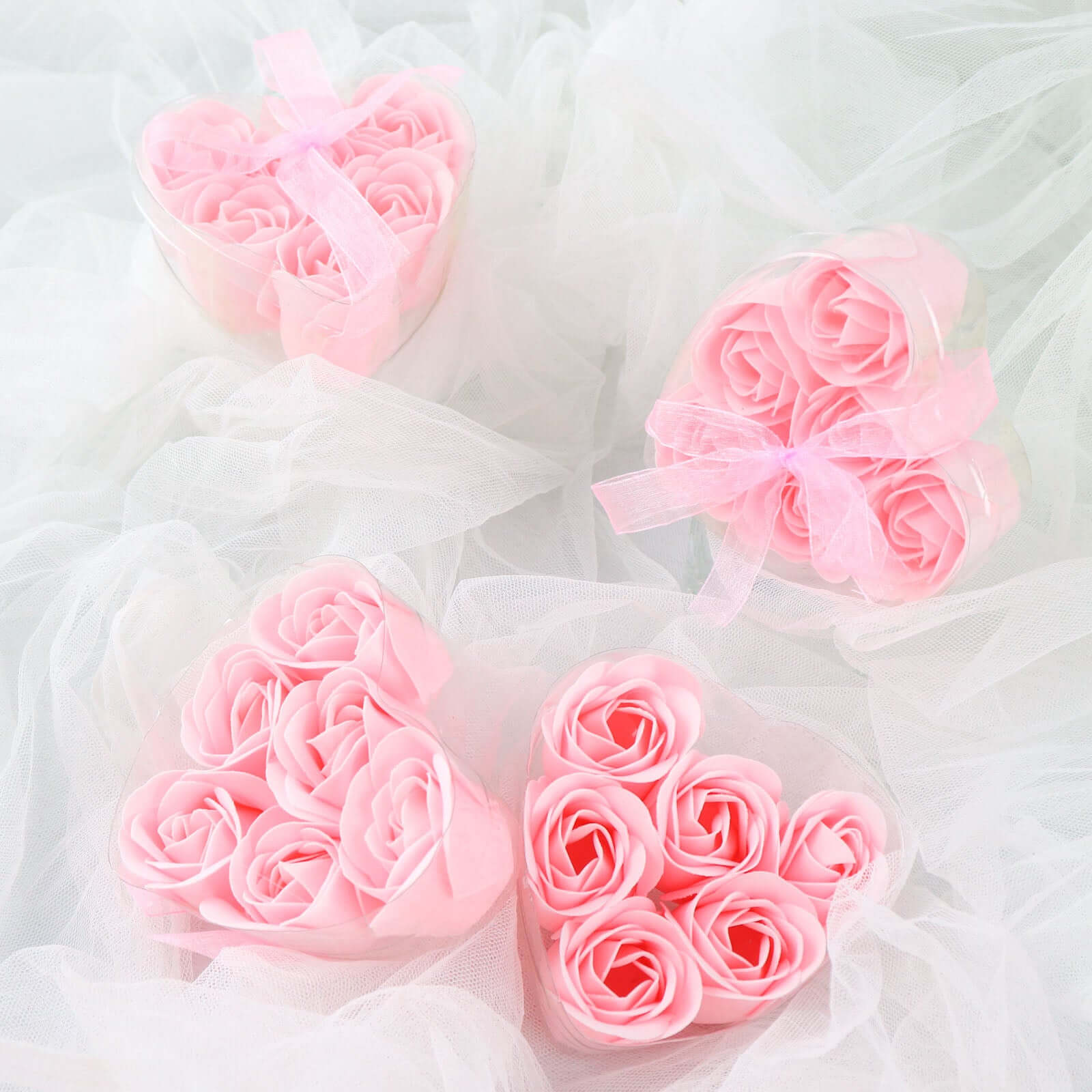 4 Pack 24 Pcs Blush Scented Rose Soap Heart Shaped Party Favors With Gift Boxes And Ribbon - Image 6