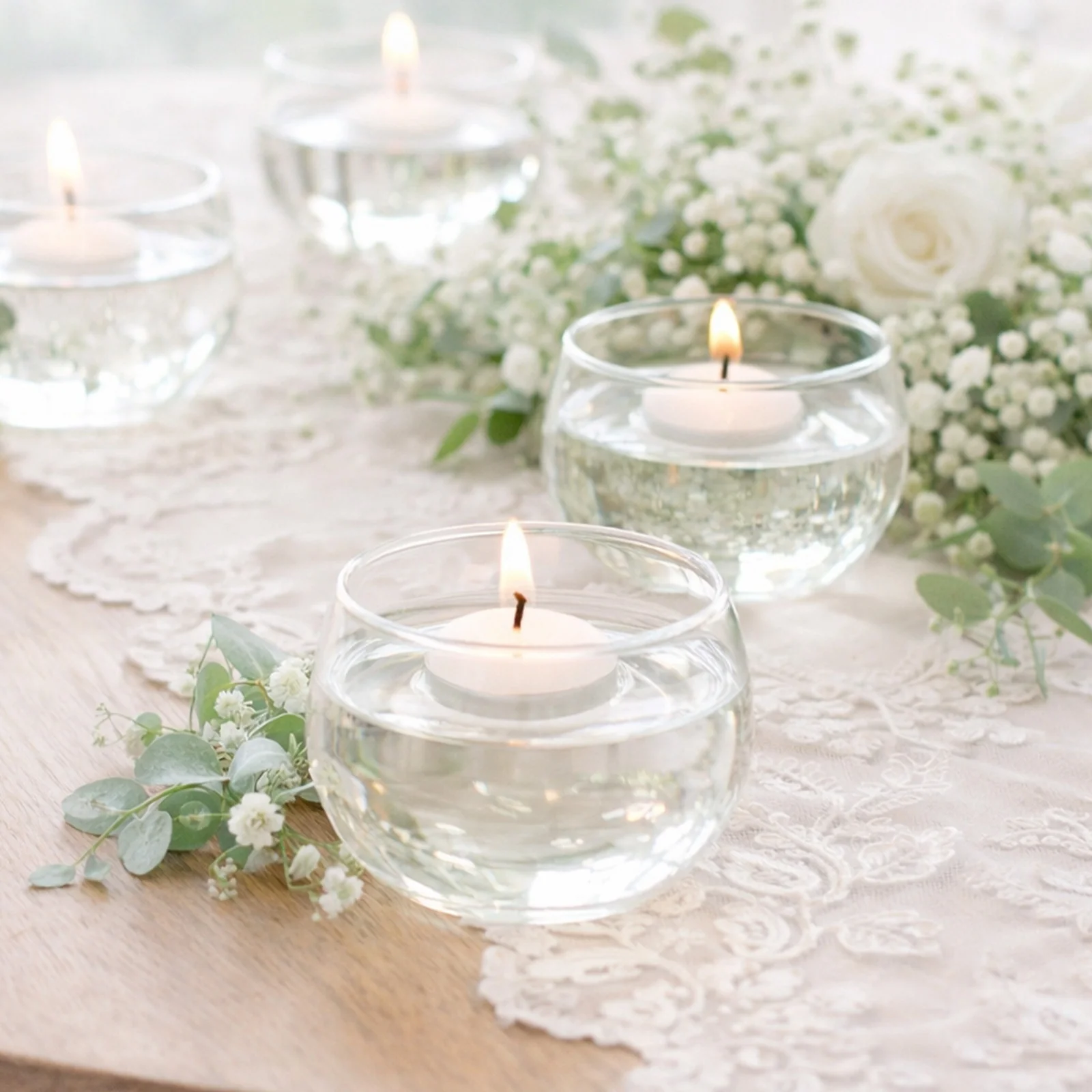 24 Pack 3" White Floating Candles – Unscented 8–10 Hour Burn, Dripless & Smokeless Disc Candles - Image 6