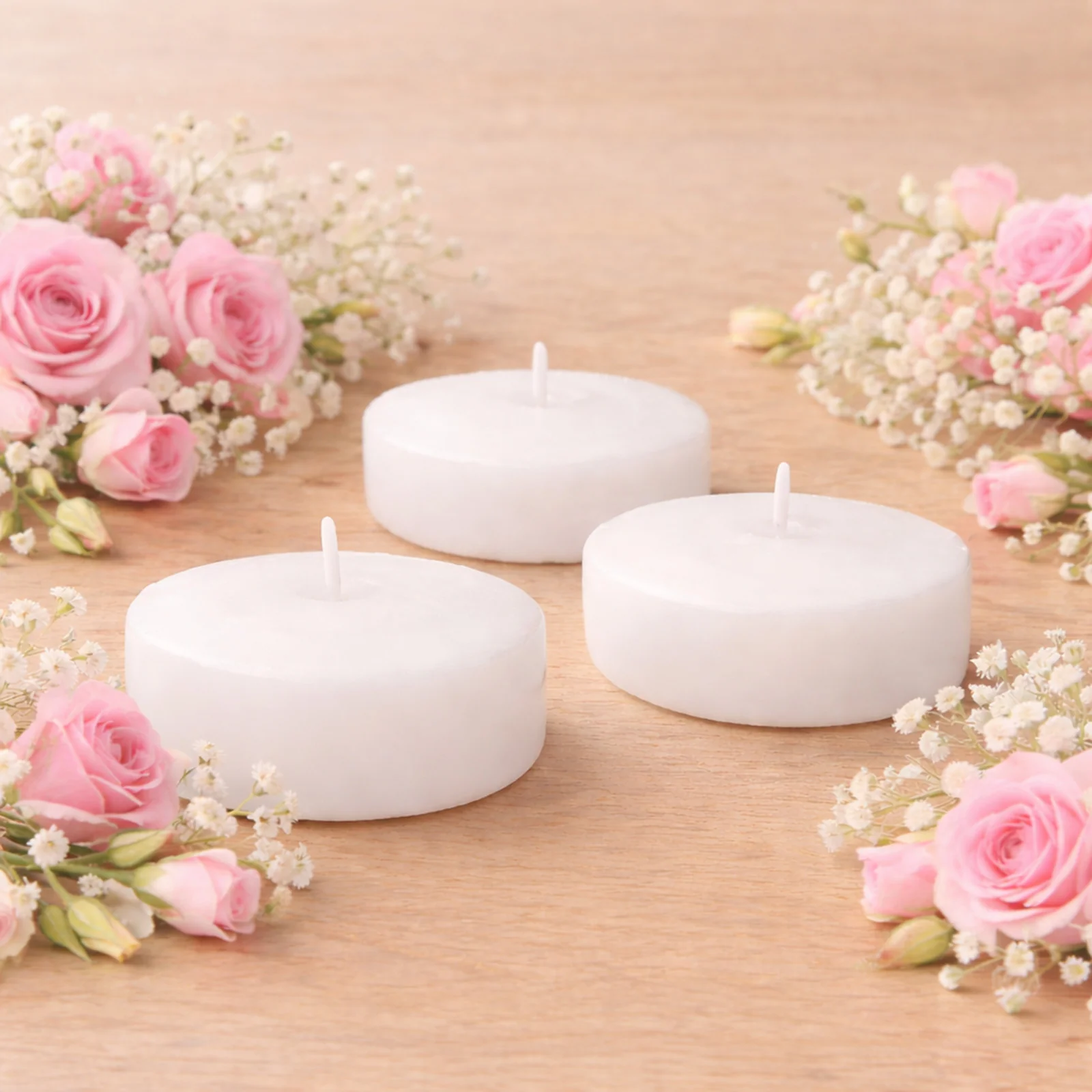 24 Pack 3" White Floating Candles – Unscented 8–10 Hour Burn, Dripless & Smokeless Disc Candles - Image 8